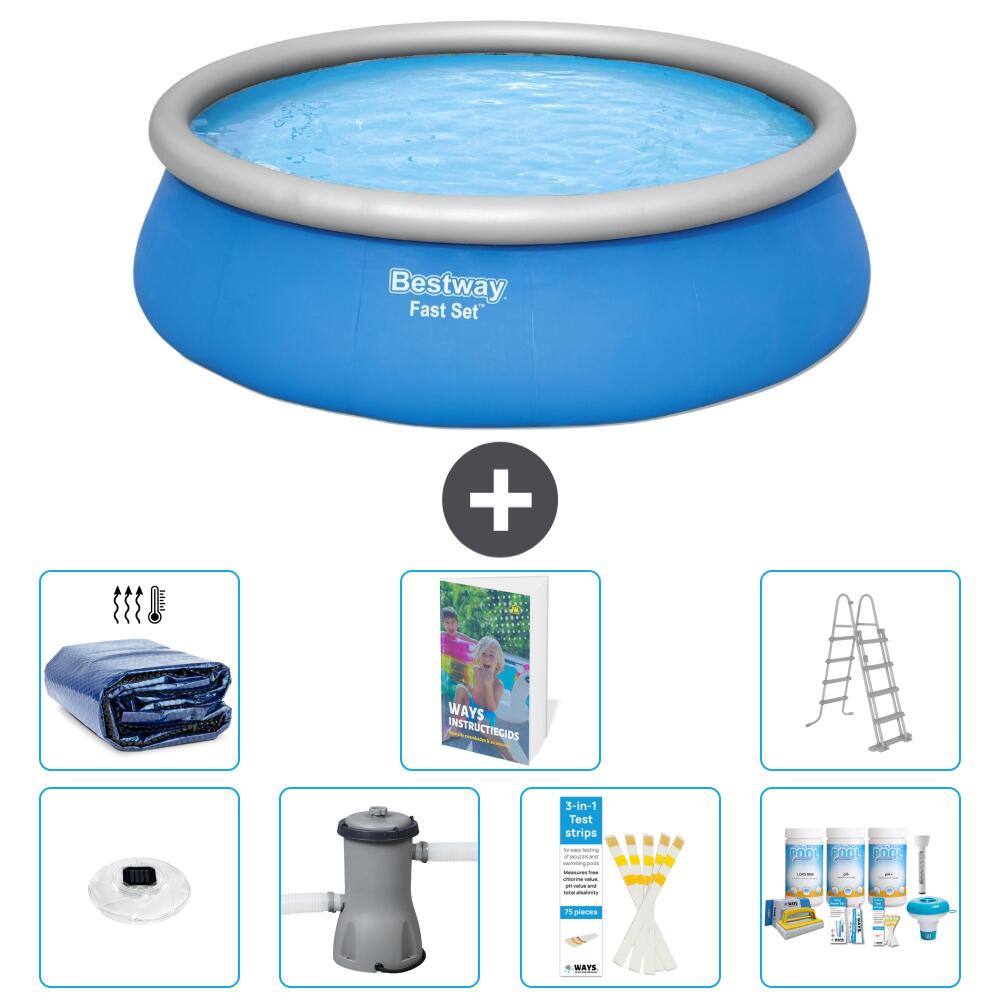 BESTWAY Basen Fast Set Okrągły - 457x122 cm - 8-częściowy S402
