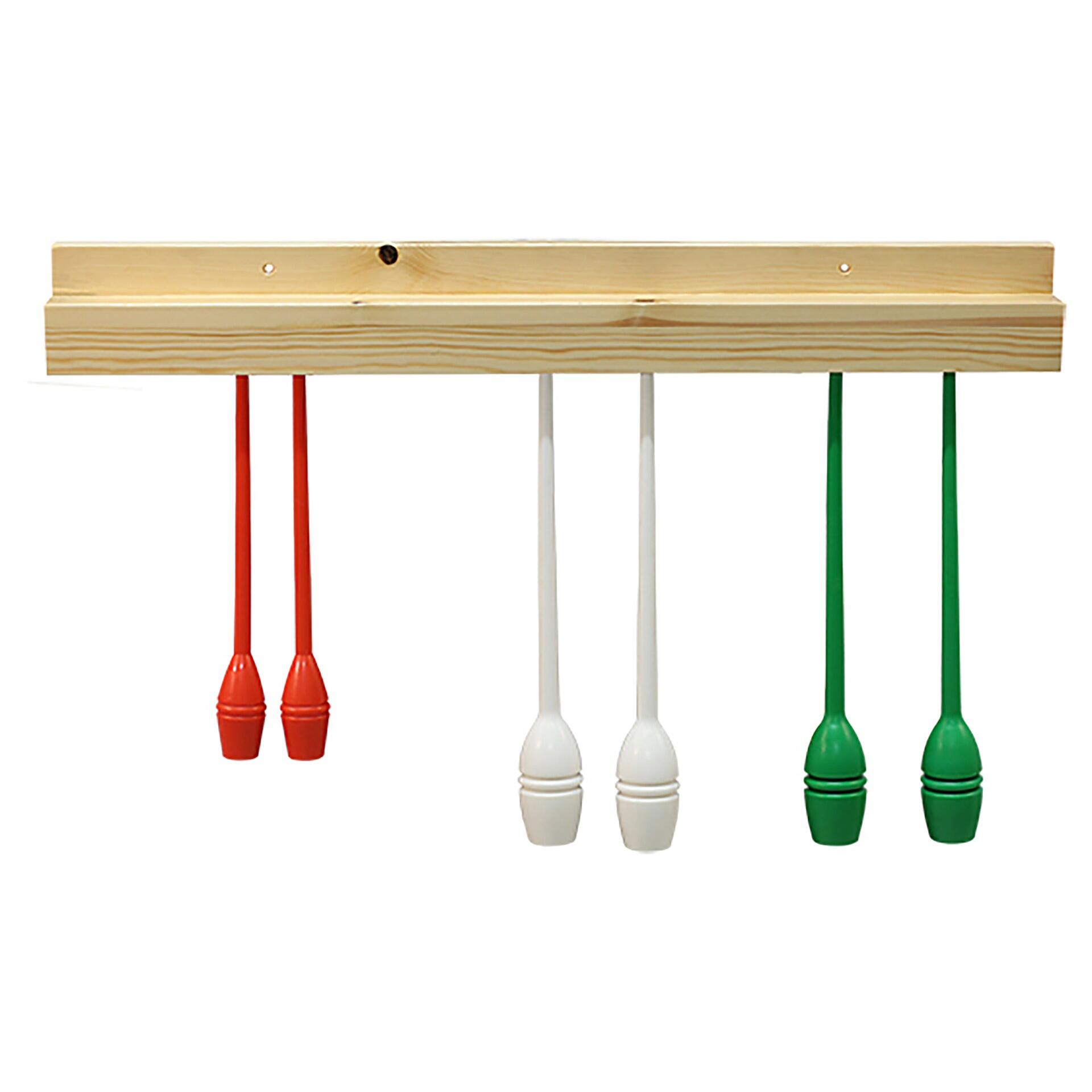 Uchwyt ścienny na kije gimnastyczne 2514, drewno, multicolor