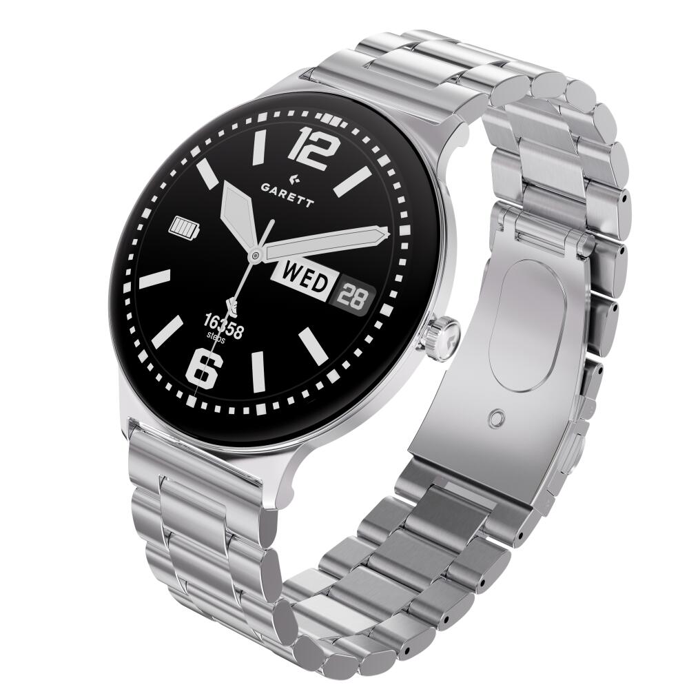 Smartwatch Garett Quantum Glow srebrny stalowy