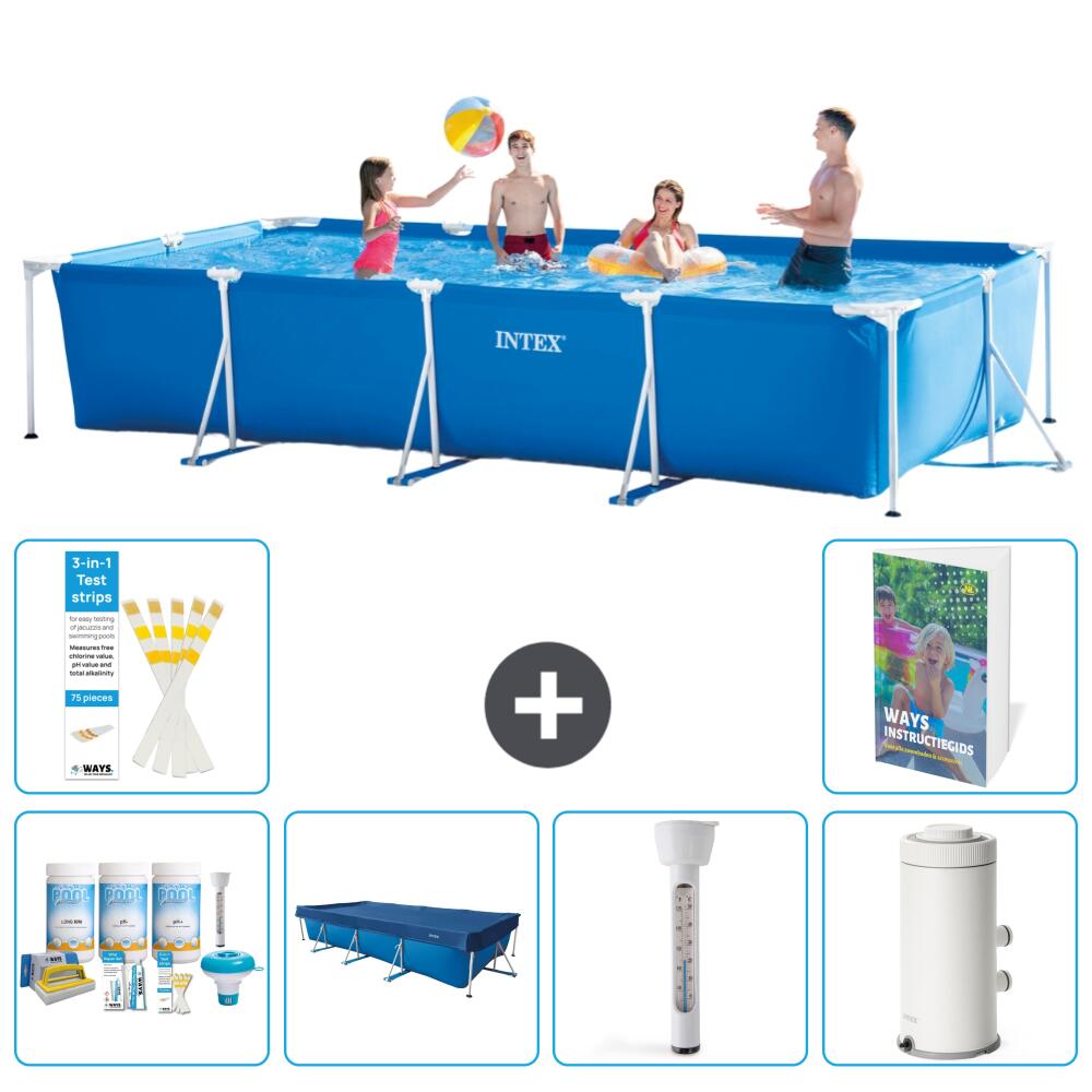 INTEX Basen ze stelażem Prostokątny - 450x220x84 cm - 7-częściowy S63
