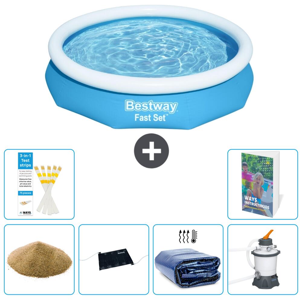 BESTWAY Basen Fast Set Okrągły - 305x66 cm - 7-częściowy S69