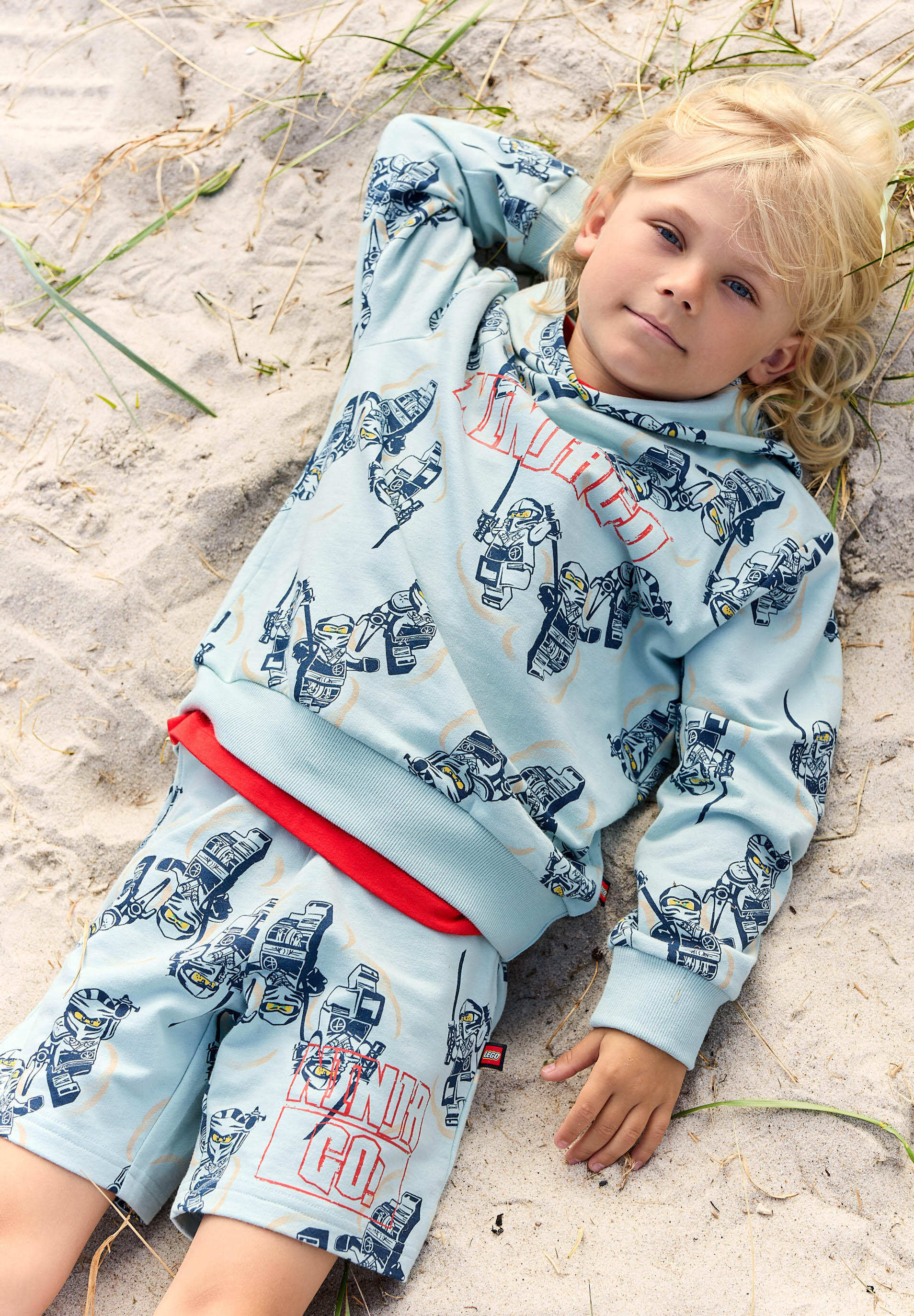 Bluza z Kapturem Chłopięca LEGO Ninjago Sian300 Turkusowa