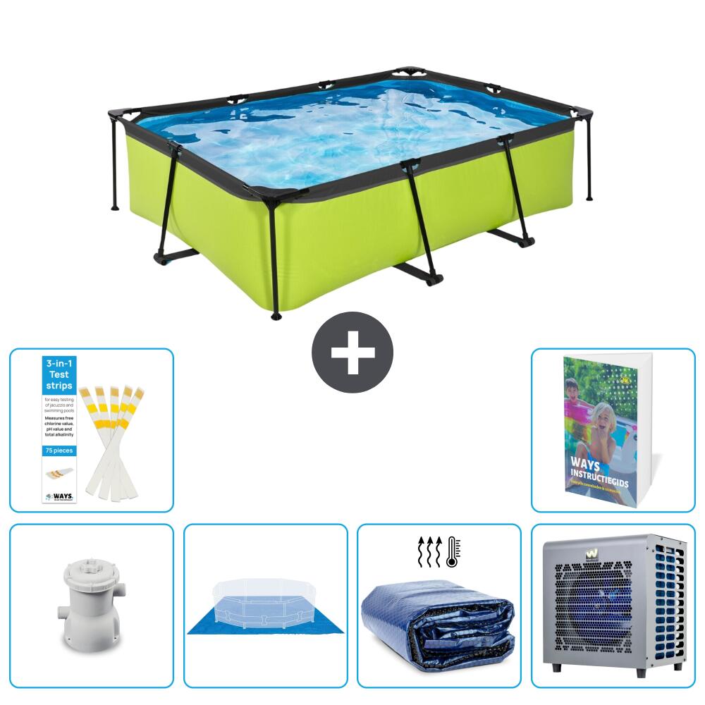 EXIT TOYS Basen Prostokątny - 220x150x65 cm - 7-częściowy S278