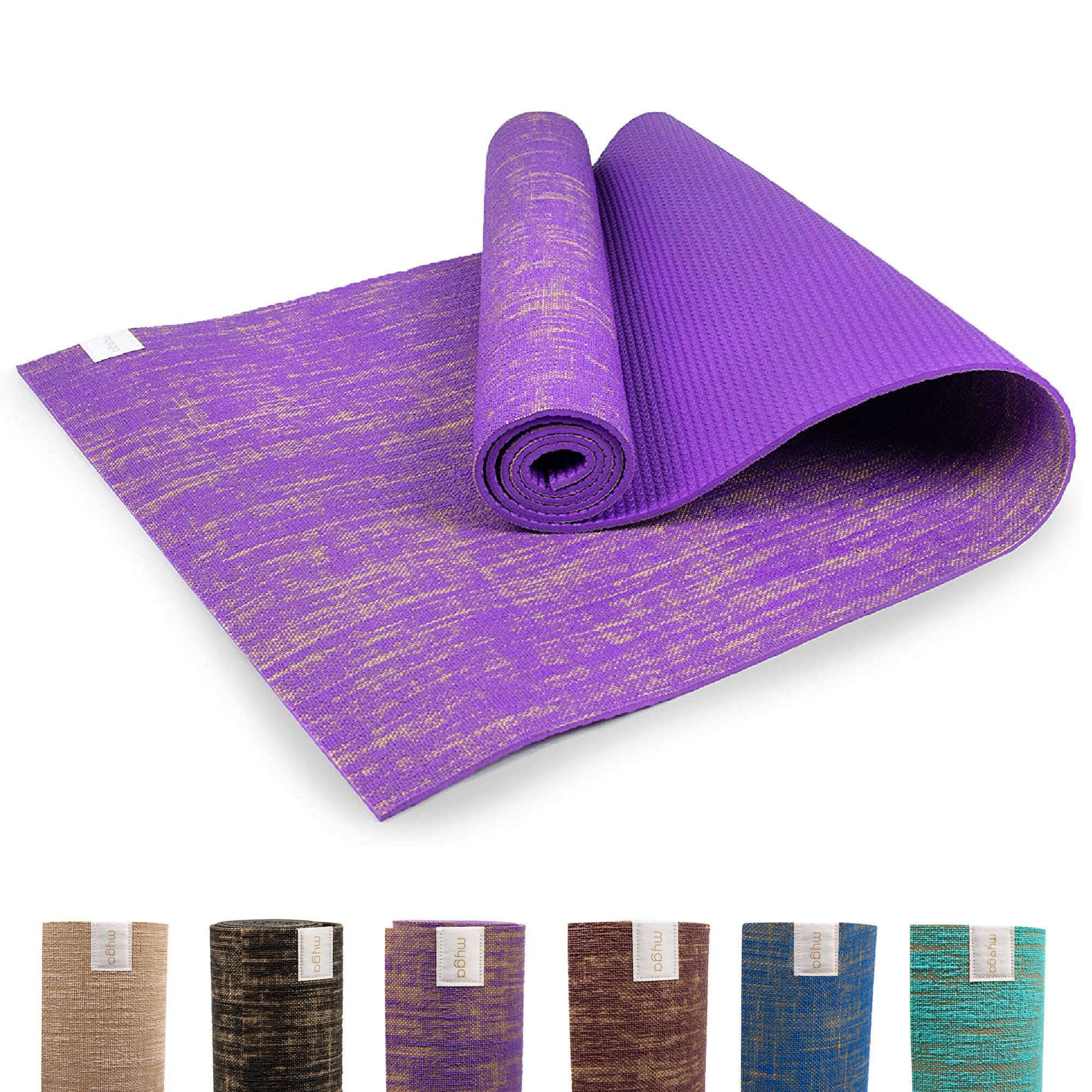 Mata do jogi myga Jute 5mm - fioletowy