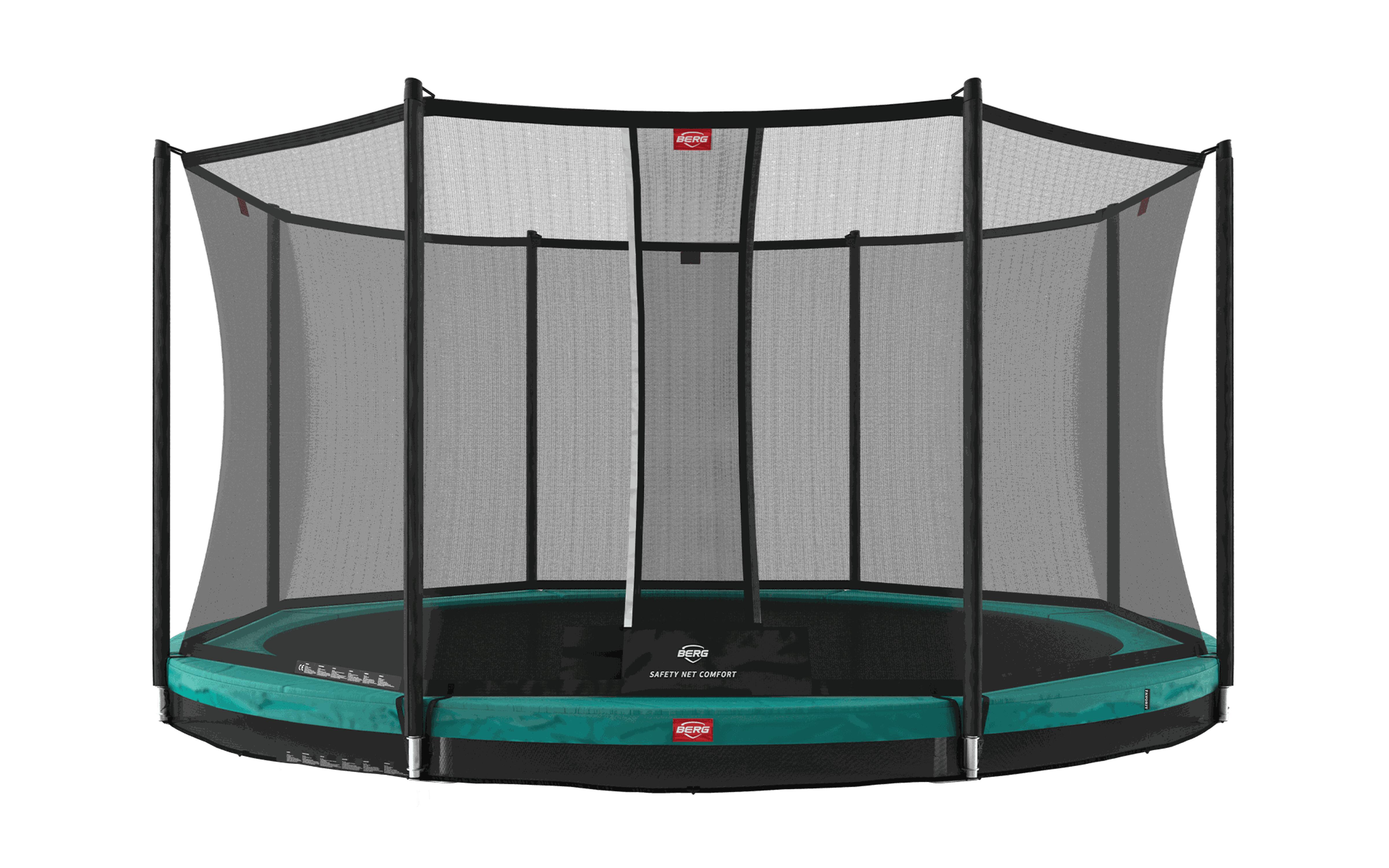 Trampolina Favorit InGround 380 + Siatka Bezp. Comfort Zielony
