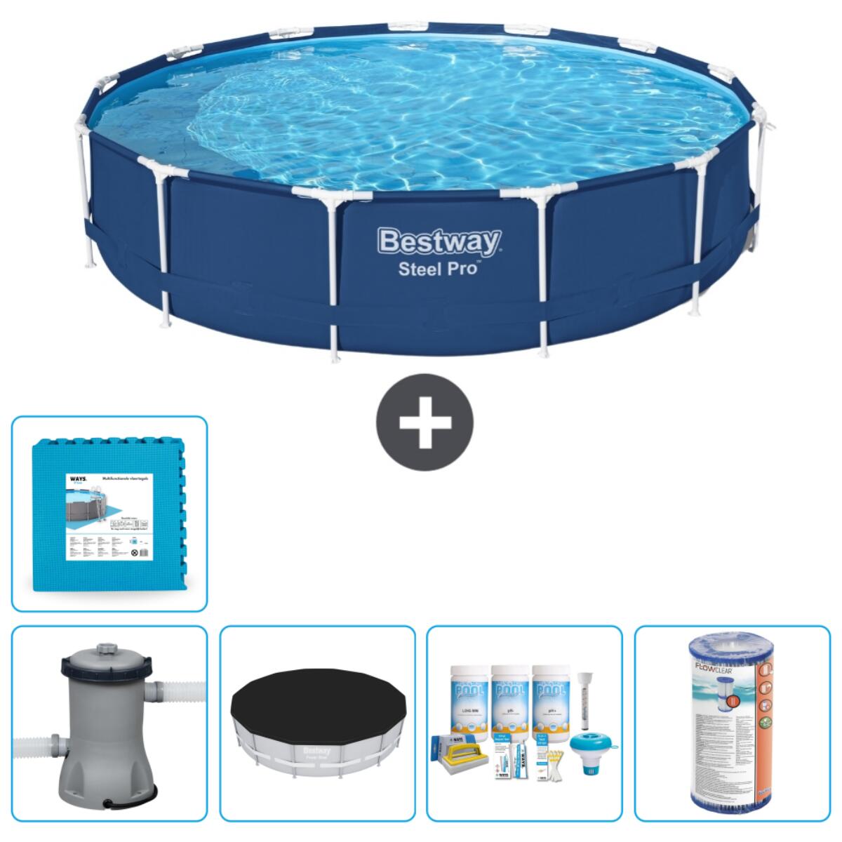 Basen Stalowy Pro Bestway 396x84 cm z akcesoriami