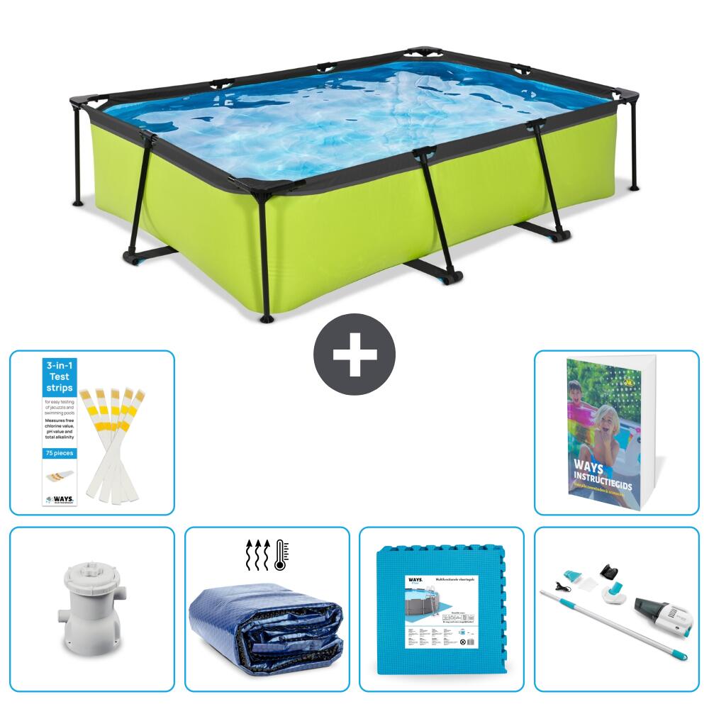 EXIT TOYS Basen Prostokątny - 300x200x65 cm - 7-częściowy S319