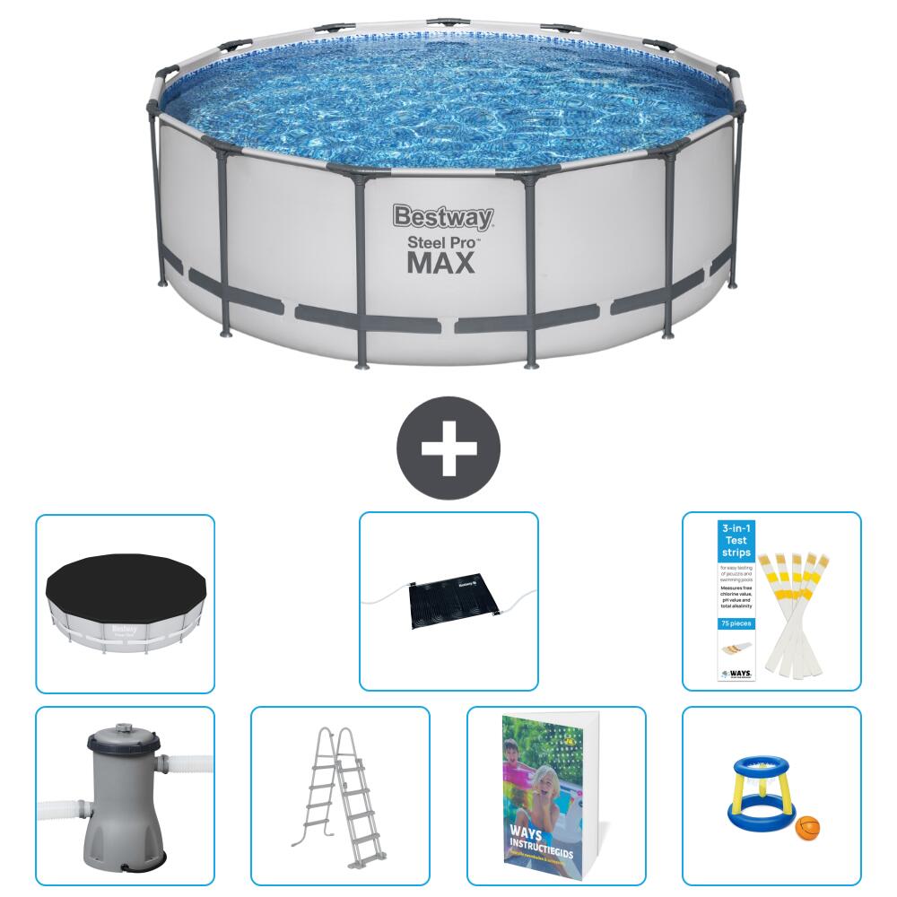 BESTWAY Basen Steel Pro MAX Okrągły - 427x84 cm - 8-częściowy S559