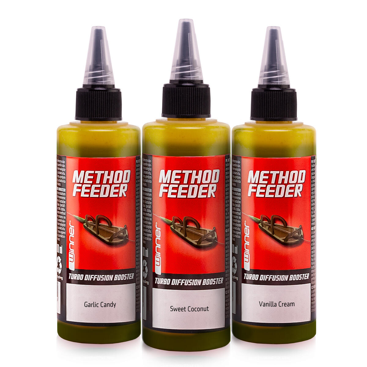 Booster do przynęt Method/Feeder Diffusion Turbo 100ml – Zestaw 3 sztuki Słodki