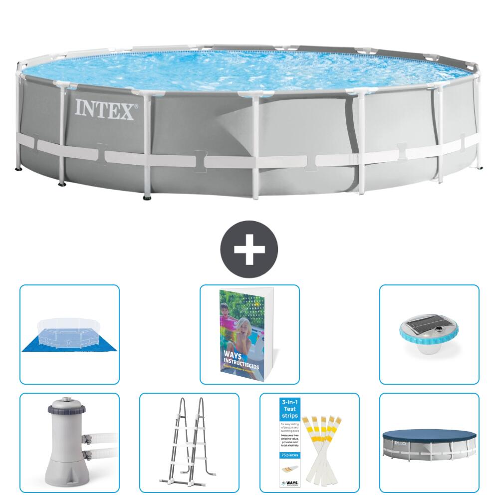 INTEX Basen Prism Frame Okrągły - 457x107 cm - 8-częściowy S596
