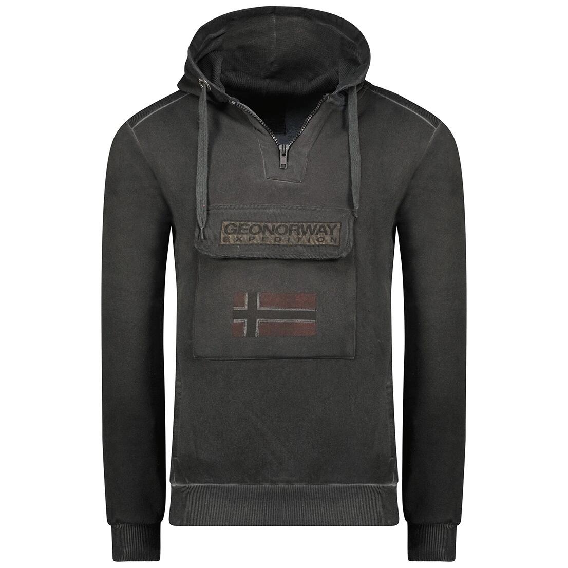 Bluza z kapturem męska Geographical Norway GYMCLASS EO TIEDYE BADGE MEN 100