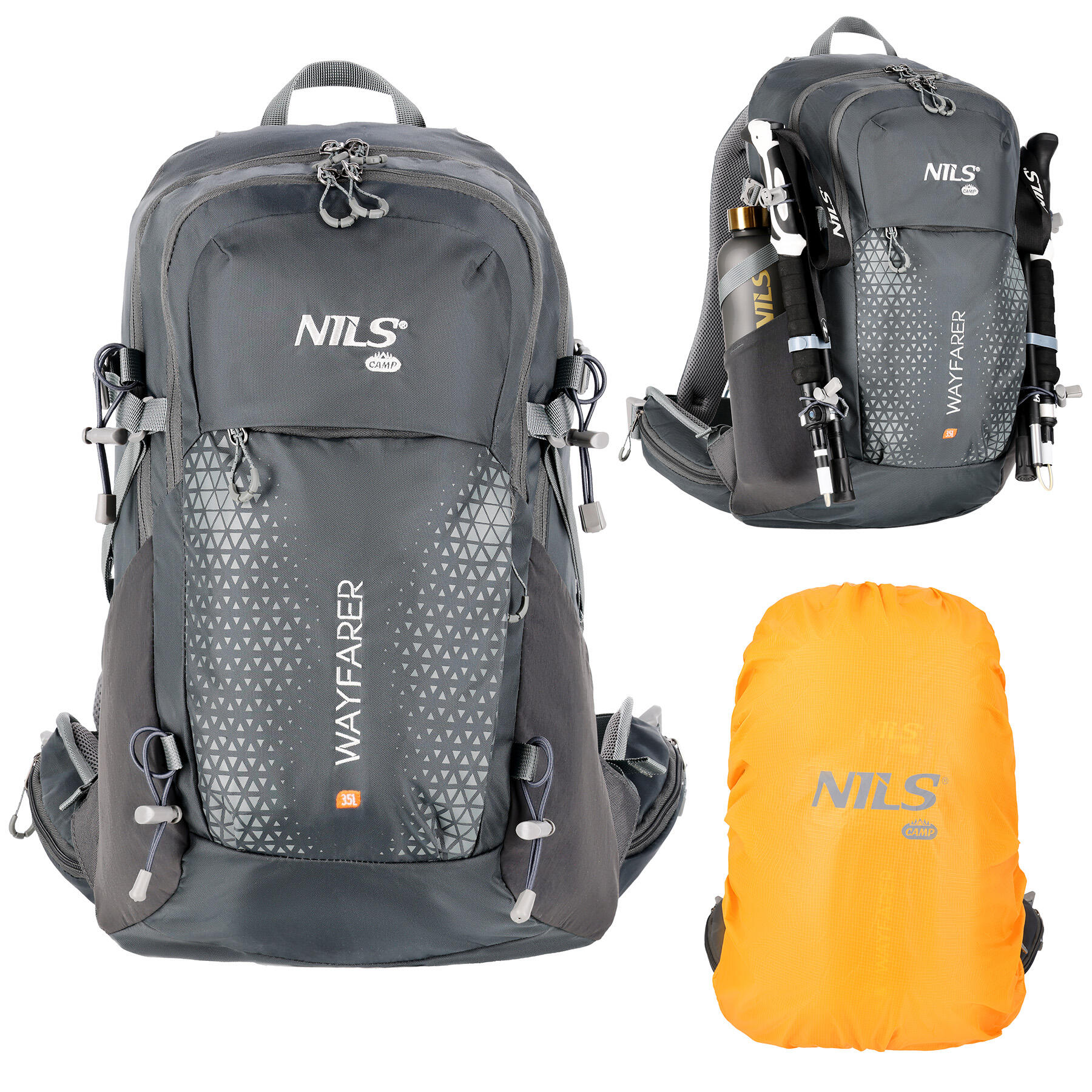 Plecak trekkingowy górski 35L Nils Camp Wayfarer NC1925 Air Flow z pokrowcem