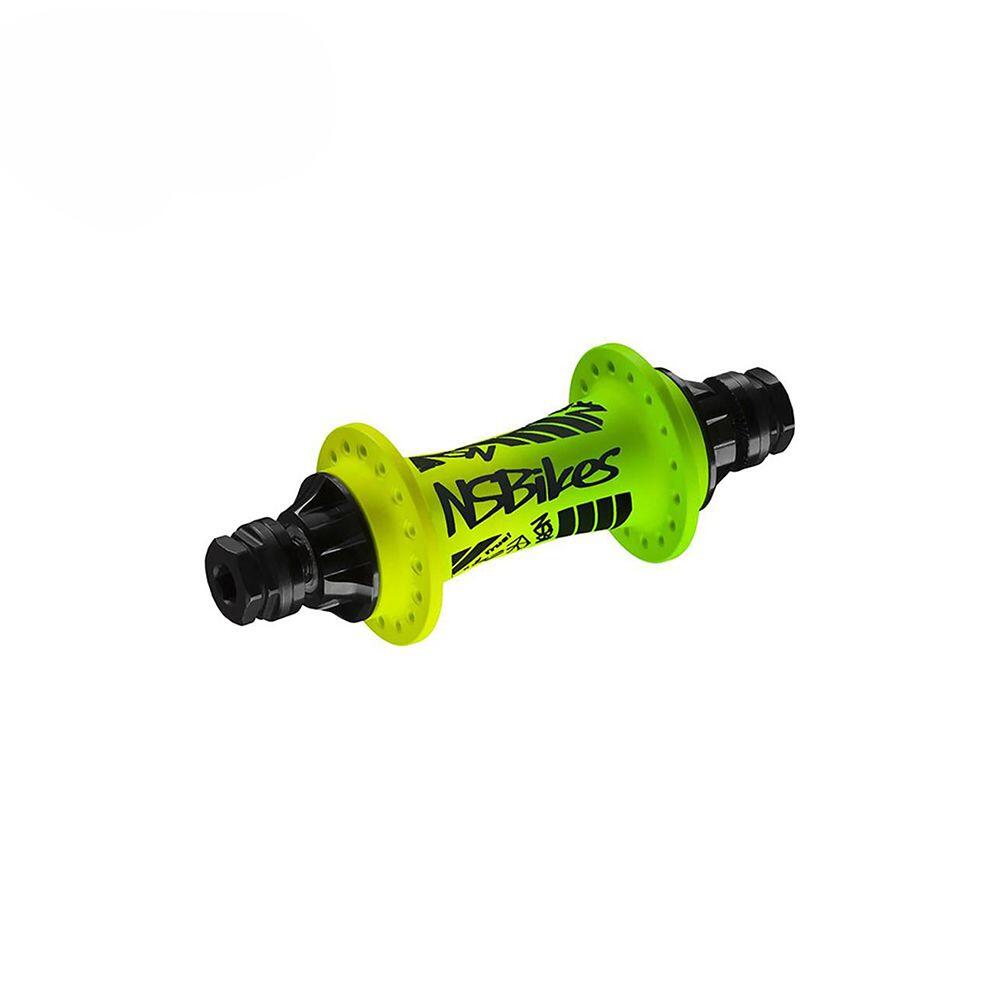 Koła rowerowe - Piasty przednie obrotowe 10 mm (36 otworów) - Limonkowe - NS Bik