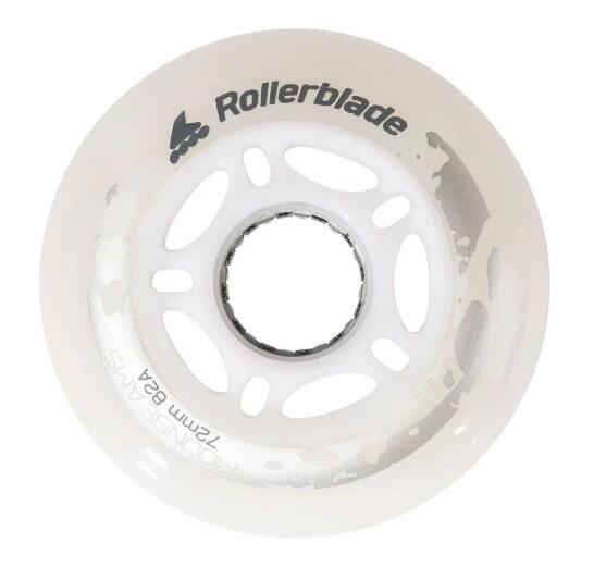 Kółka świecące do rolek Rollerblade Moonbeams Led WH 72mm/82A 4 Szt..