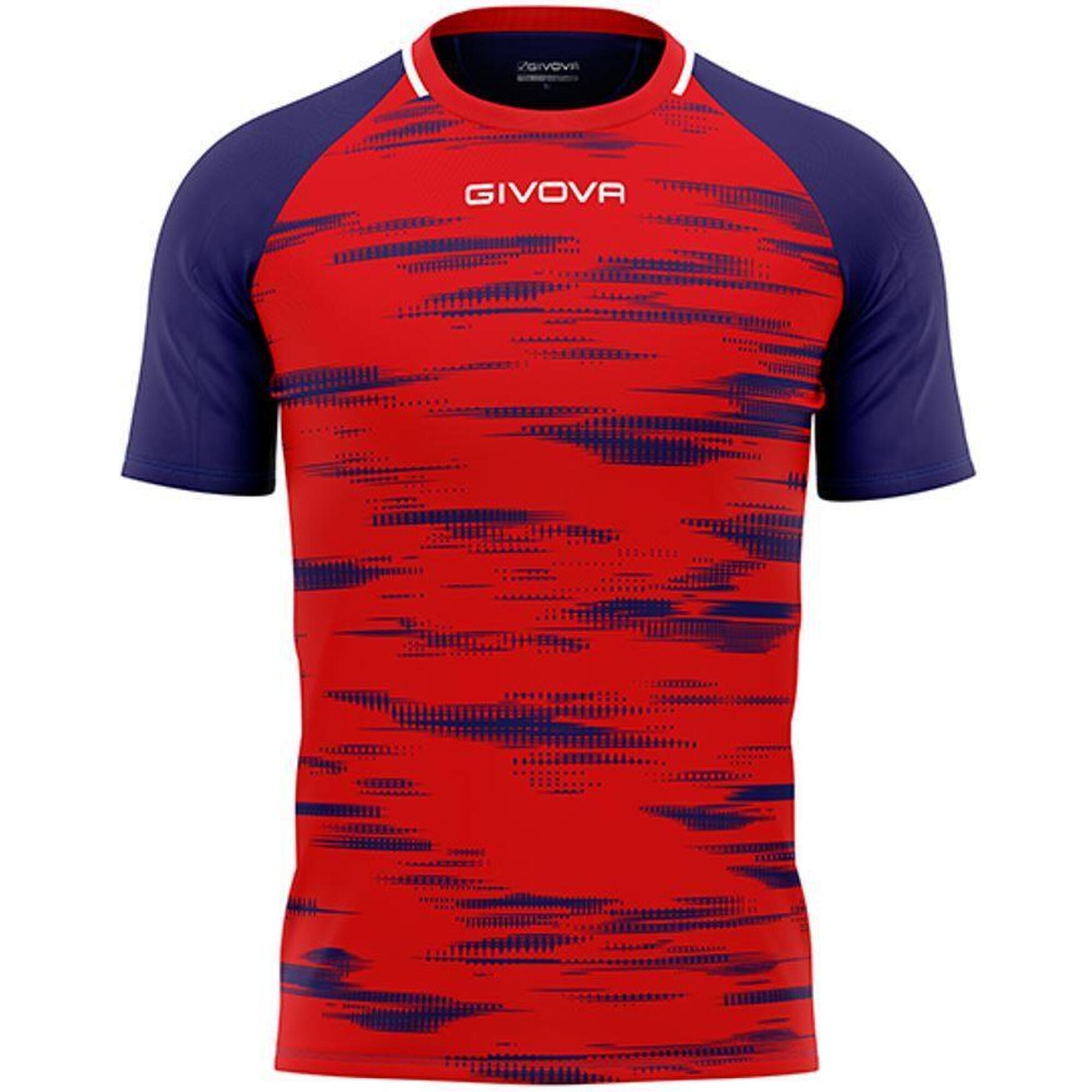 Givova Pixel Sport T-shirt Czerwono-Niebieski XL - Oddychający i Elastyczny