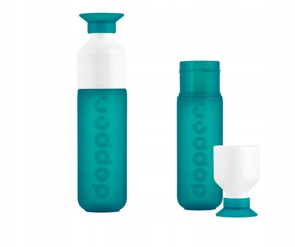 Butelka na wodę Dopper Tidal Teal 450 ml z kubkiem
