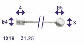 Wewnętrzny kabel przerzutki Elvedes 2250 mm stal nierdzewna 1,25 mm N/T