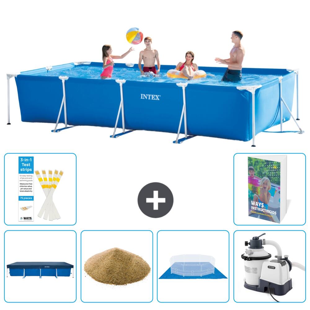 INTEX Basen ze stelażem Prostokątny - 450x220x84 cm - 7-częściowy S158