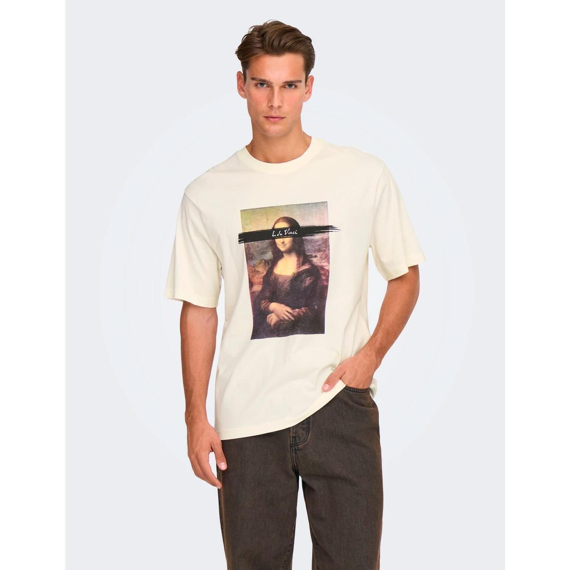 Koszulka crop top Mężczyzna ONLY & SONS Onsmonalisa Rlx Ss Lic Tee Vd