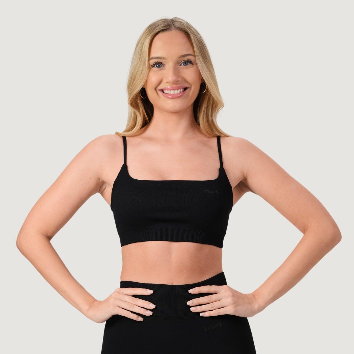 Biustonosz sportowy damski bezszwowy NEO Black