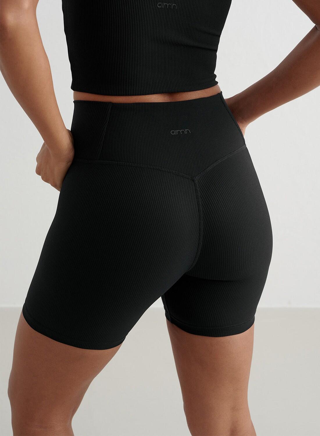 Damskie kolarki prążkowane, midi, squat proof Ribbed Performance czarne