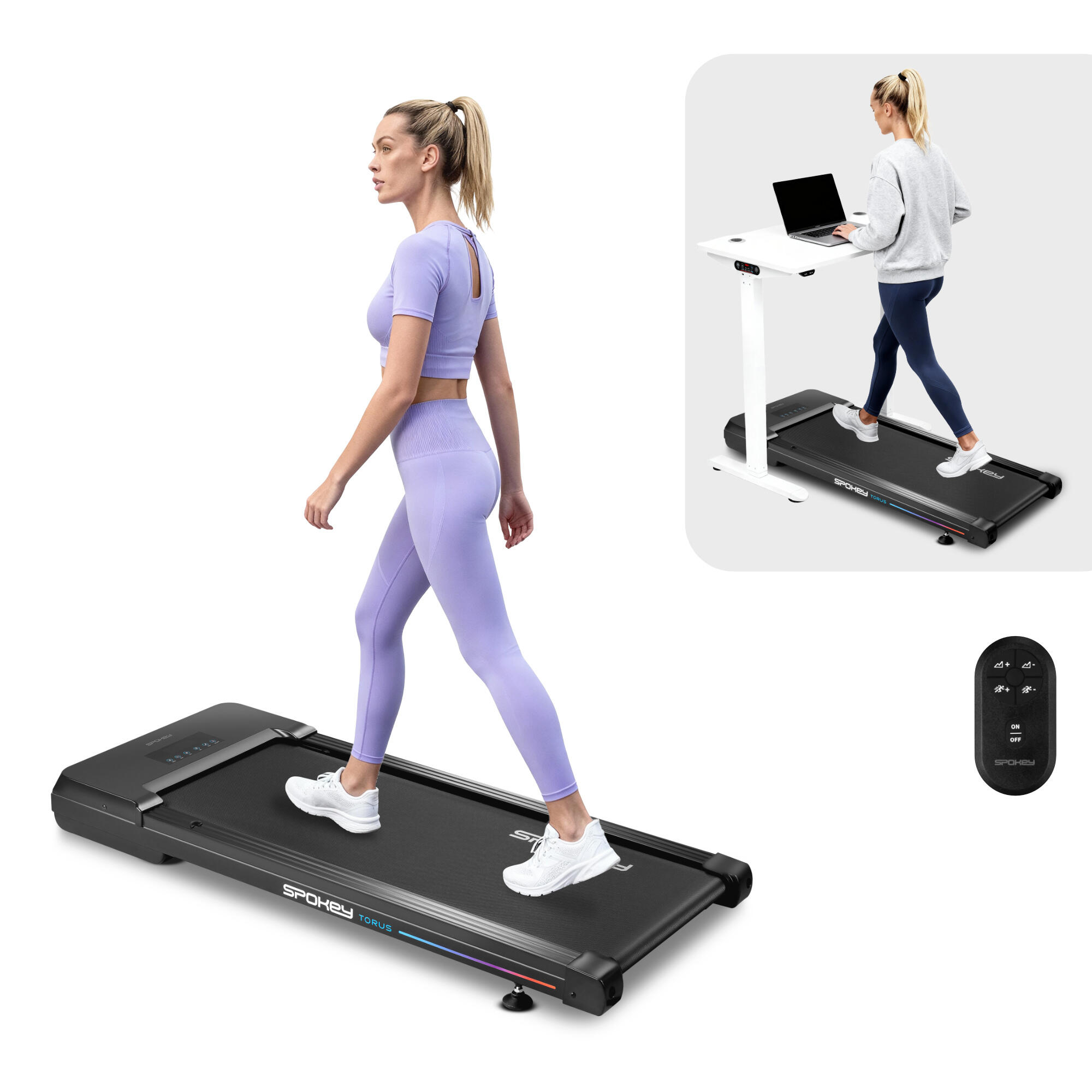 Bieżnia elektryczna walking pad z regulacją kąta nachylenia Spokey Torus