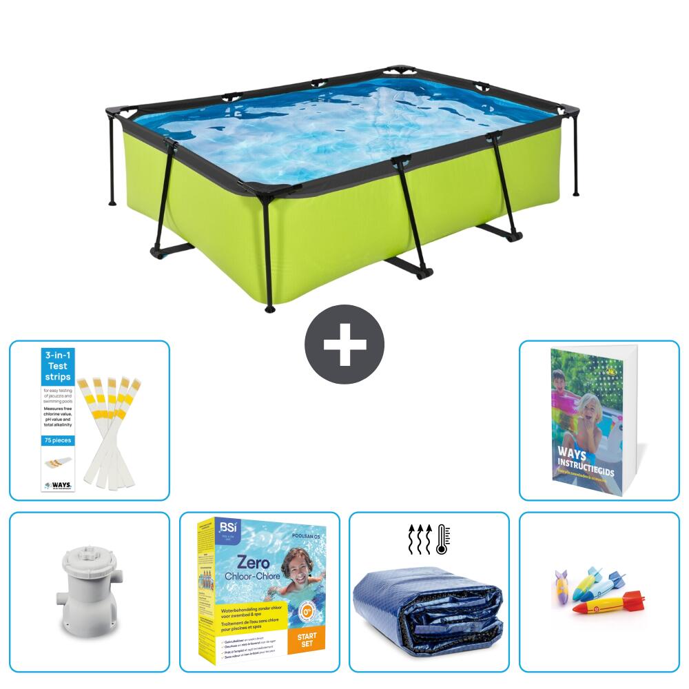 EXIT TOYS Basen Prostokątny - 220x150x65 cm - 7-częściowy S181
