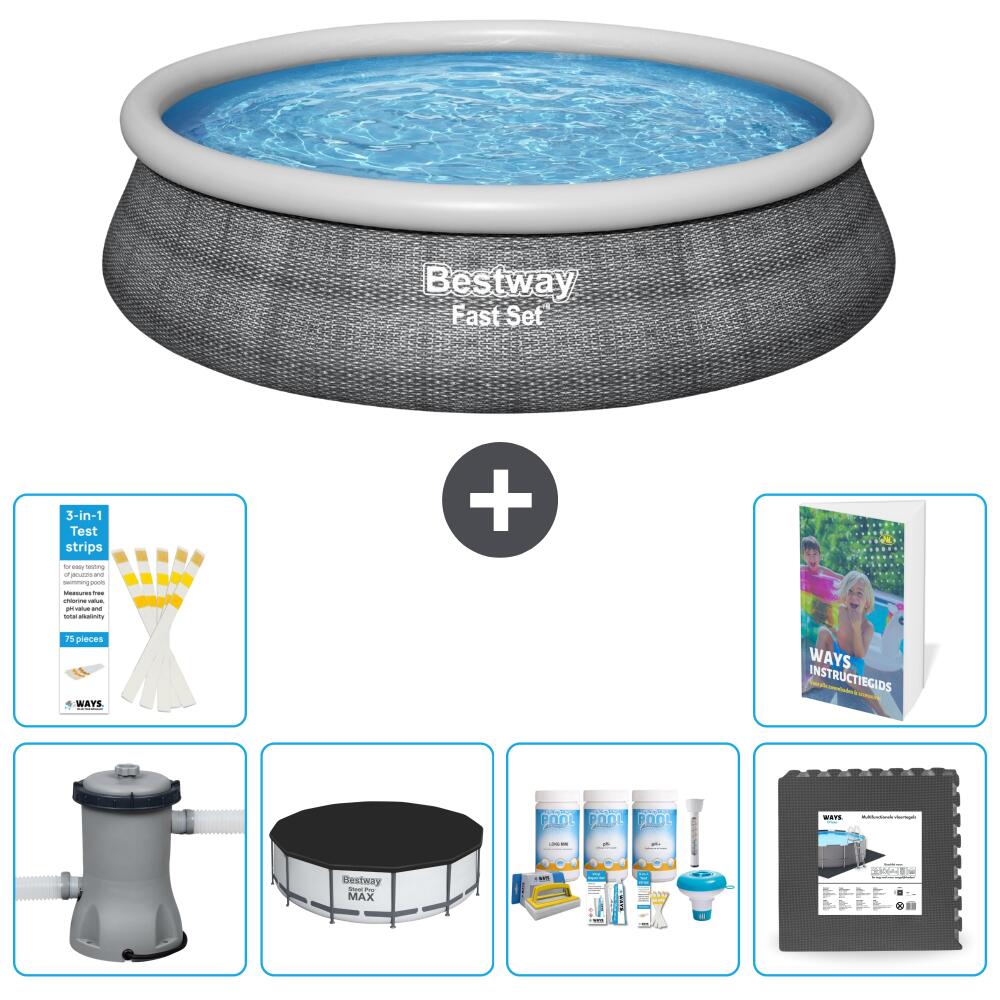 BESTWAY Basen Fast Set Okrągły - 457x84 cm - 7-częściowy S238