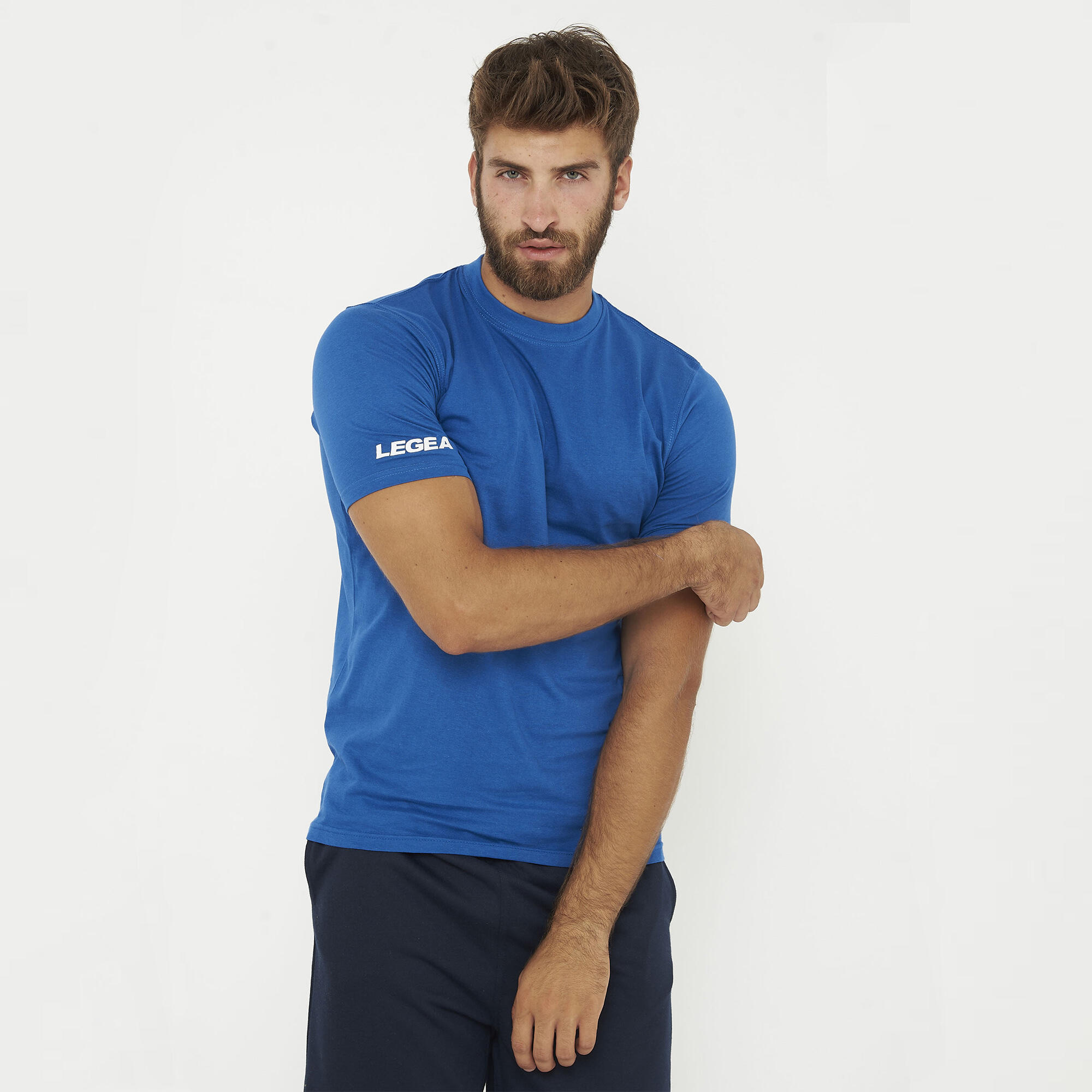 T-Shirt z Bawełny ARIA Niebieskie