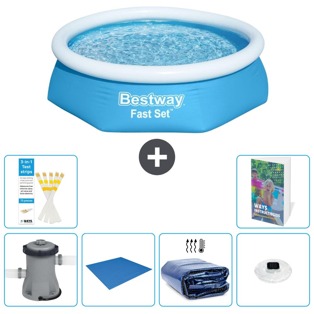 BESTWAY Basen Fast Set Okrągły - 244x61 cm - 7-częściowy S272