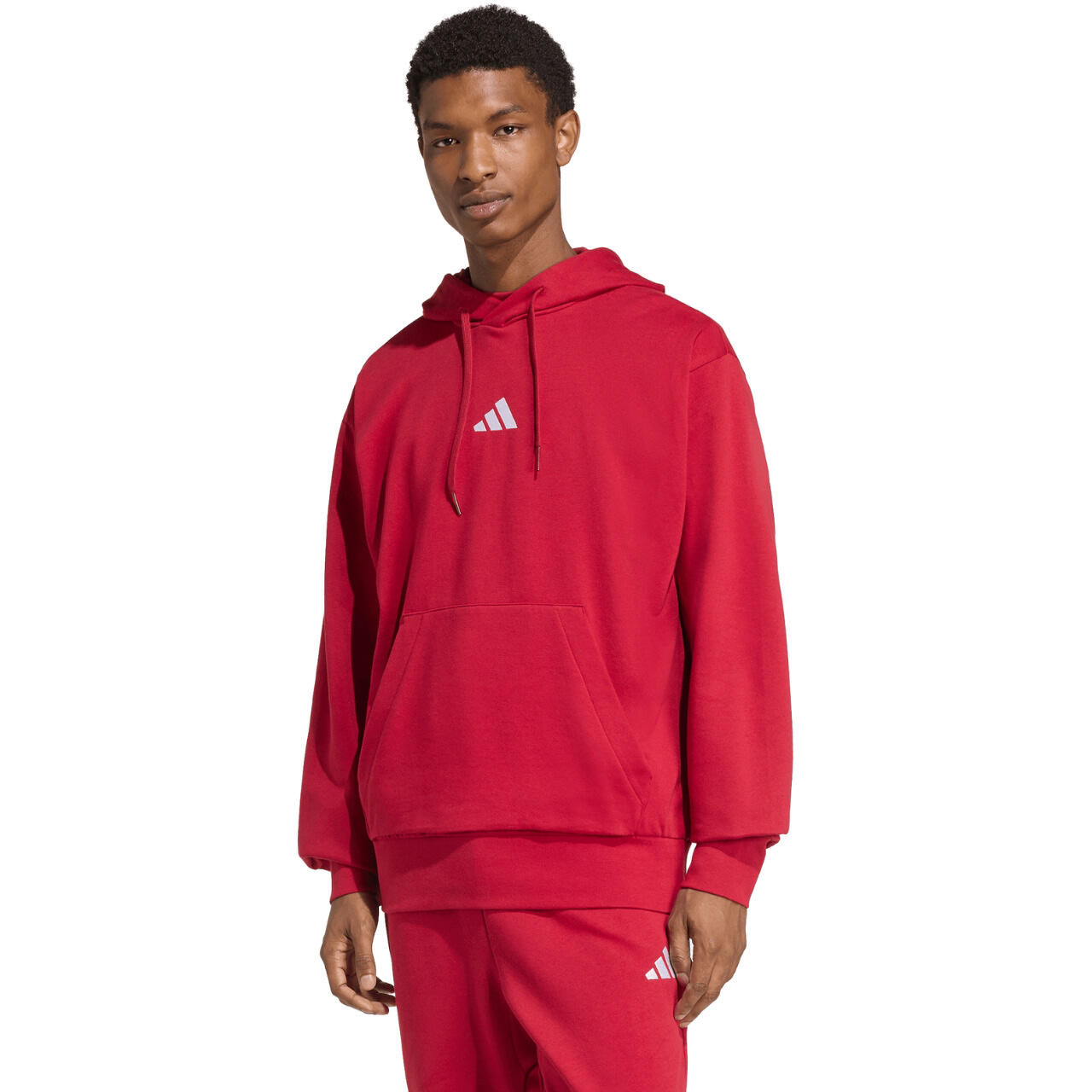 Bluza męska adidas Essentials Feelcozy Hoodie czerwony