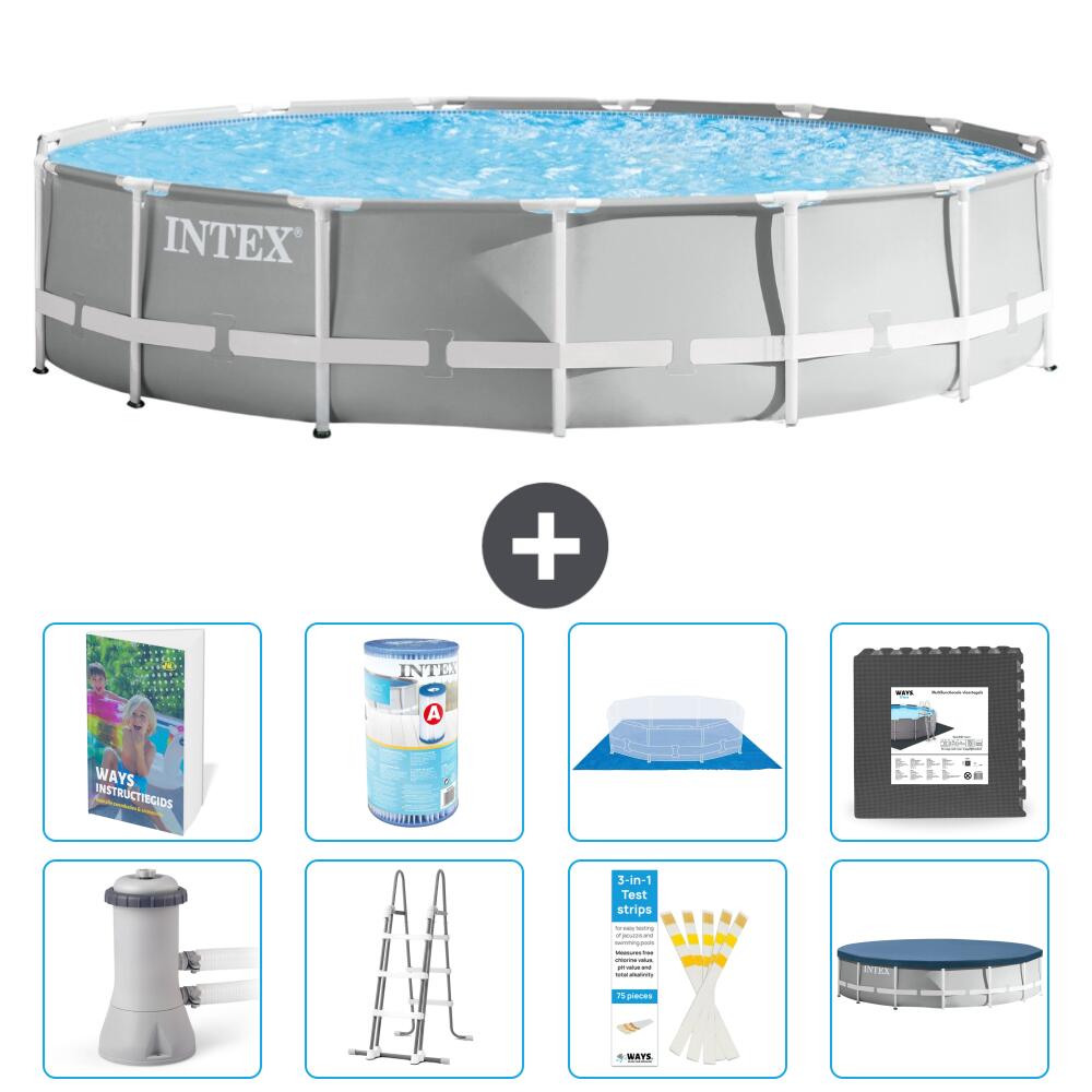 INTEX Basen Prism Frame Okrągły - 457x107 cm - 9-częściowy S563