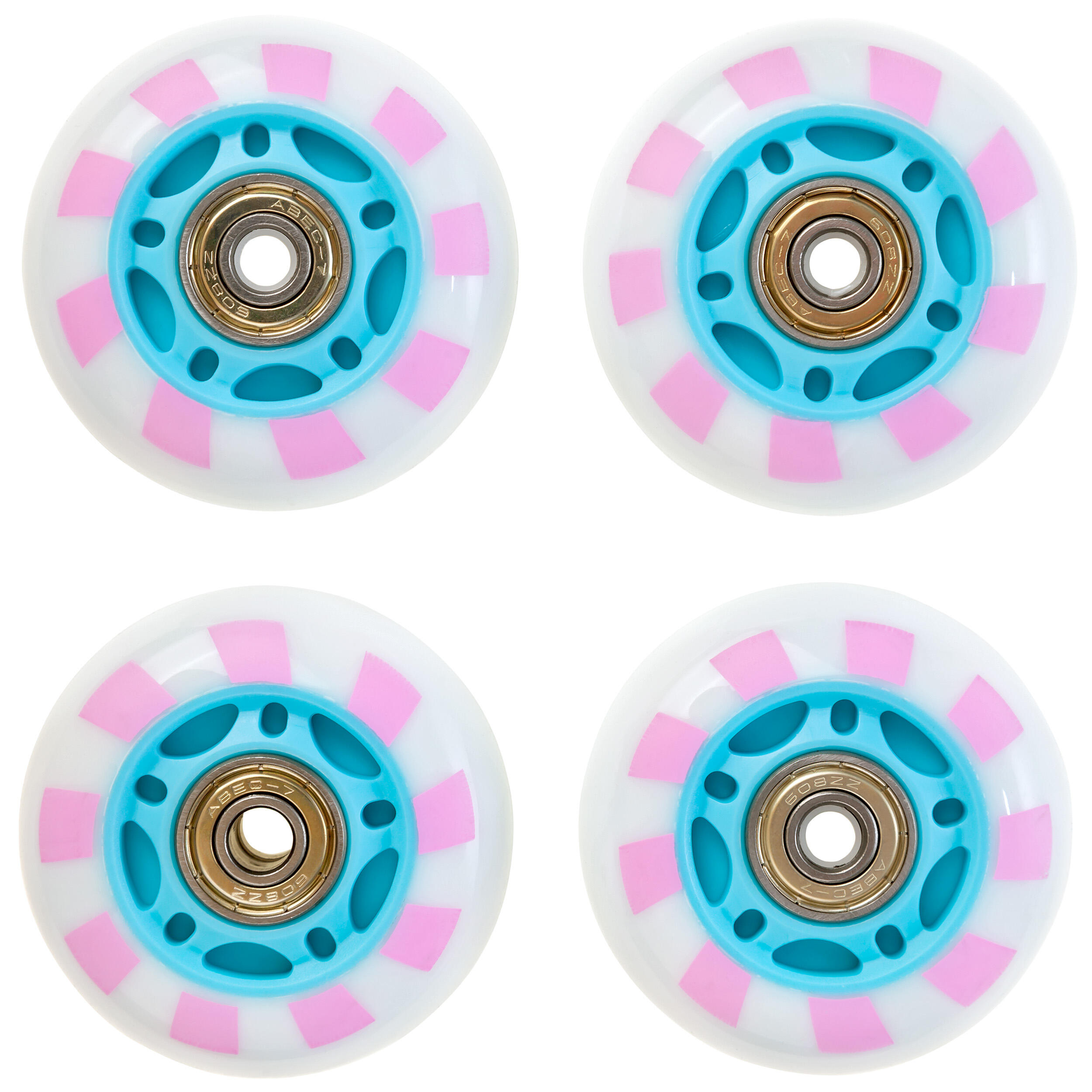 4x Świecące kółka LED + łożyska do rolek Raven Caramell 70mm PU