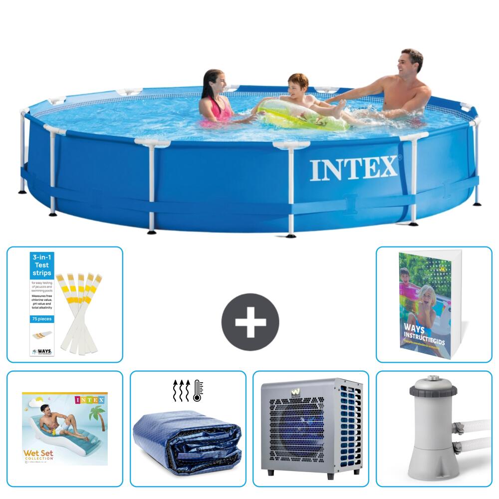 INTEX Basen ze stelażem Okrągły - 366x76 cm - 7-częściowy S112