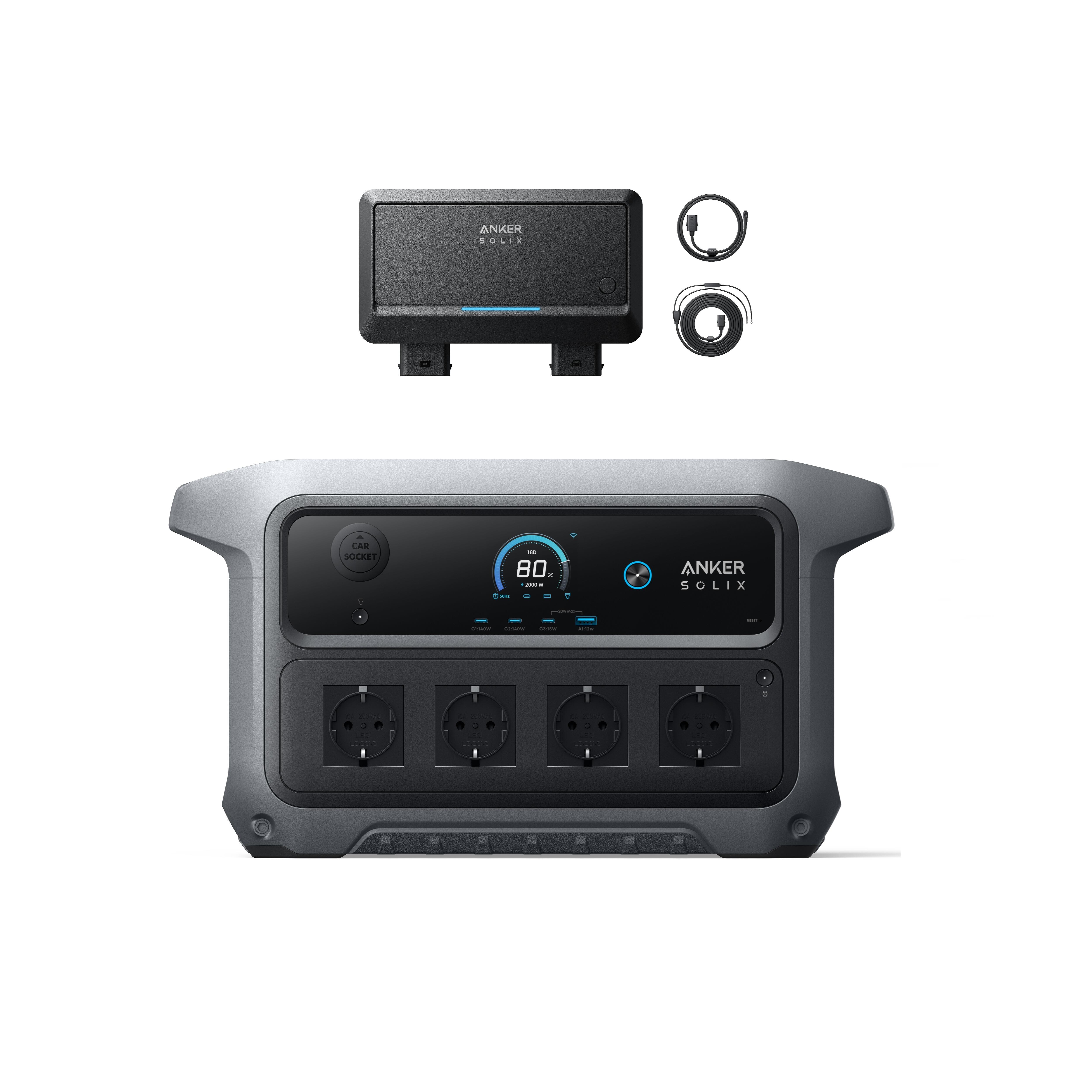 Zestaw BLUETTI C2000 Gen 2 z Charger 2  podwójna ładowarka DC 1200W  2048Wh