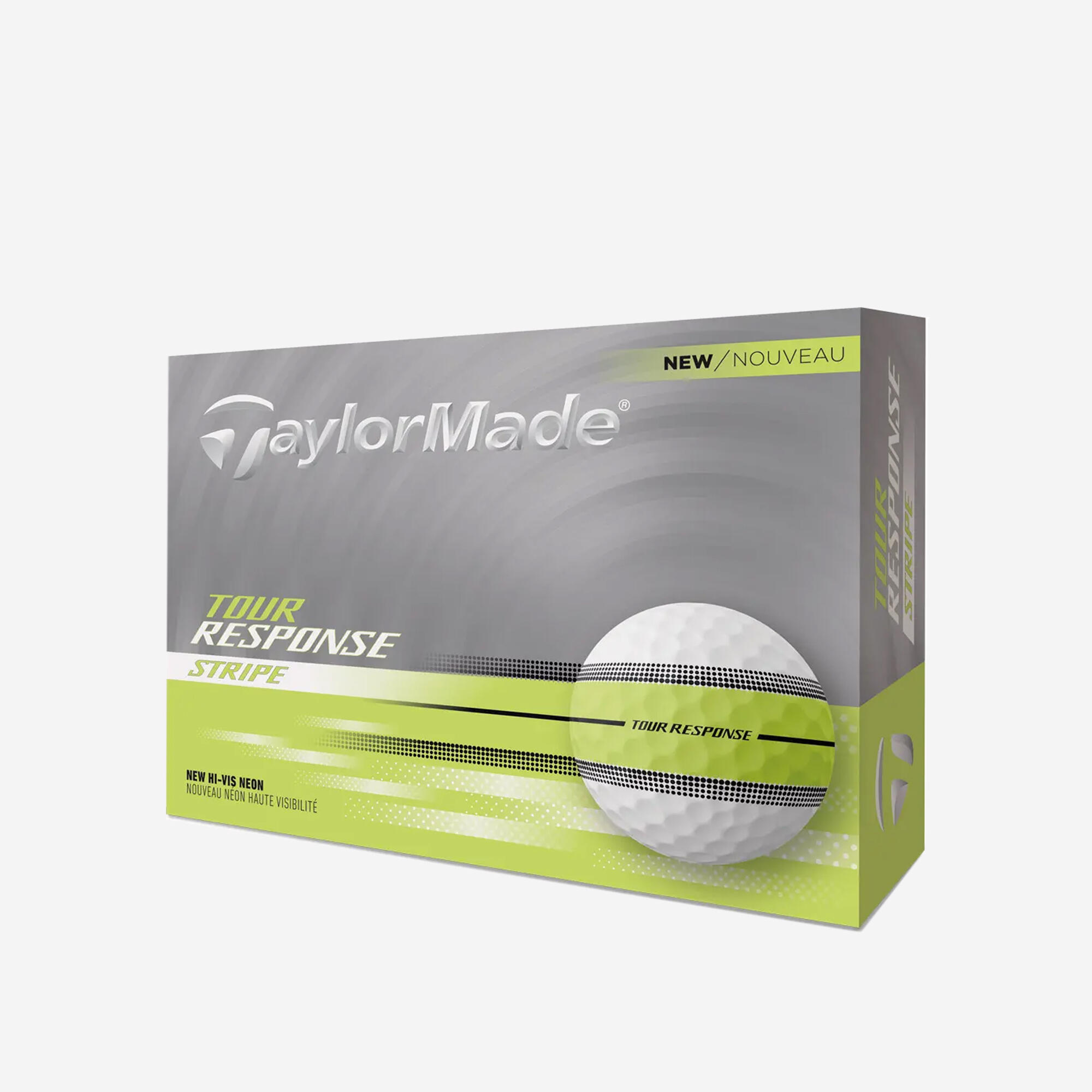 Piłki do golfa Tour Response Stripe żółty odblaskowy x12