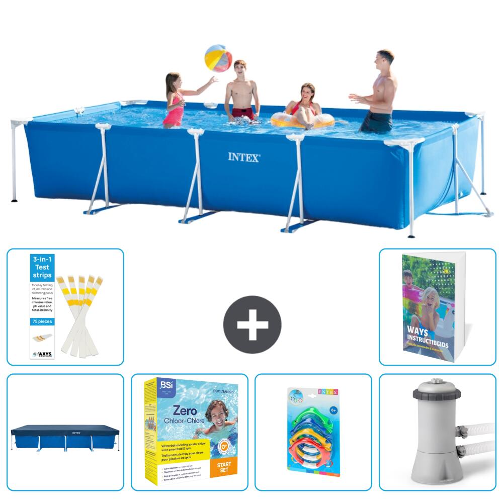 INTEX Basen ze stelażem Prostokątny - 450x220x84 cm - 7-częściowy S57