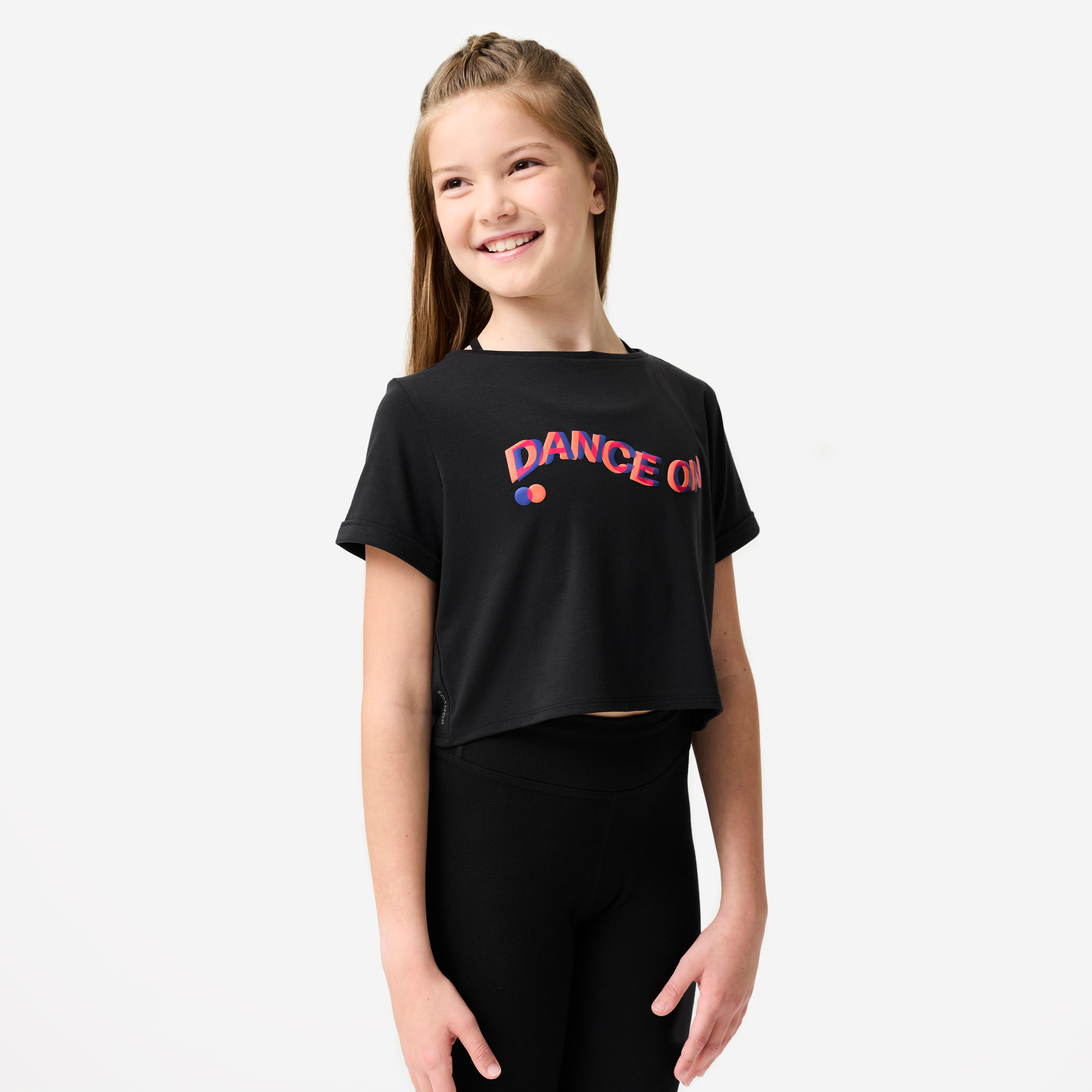 Koszulka do tańca modern jazz dla dzieci Domyos crop top