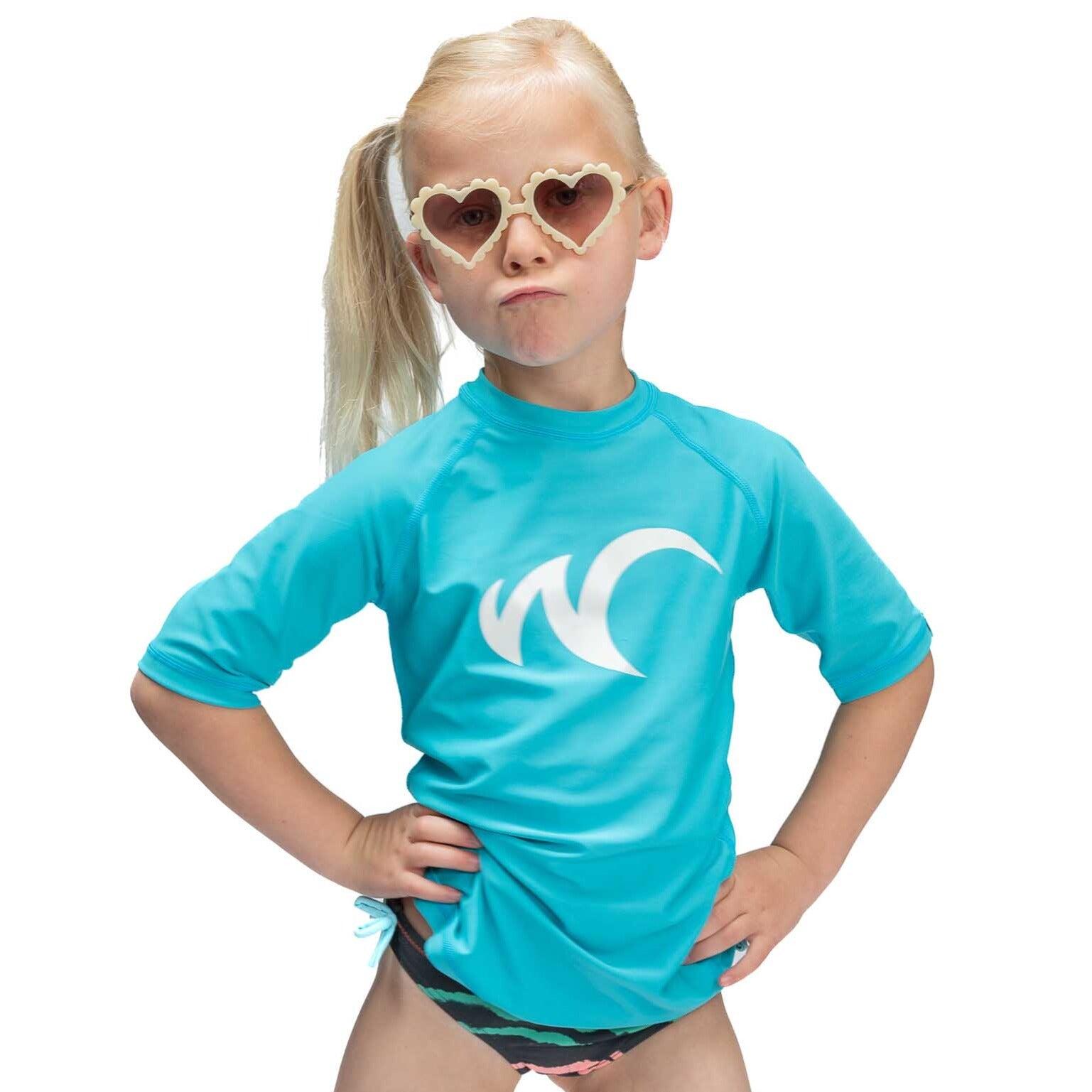 Dzieci rashguard surfing Watrflag Valencia Turkusowy