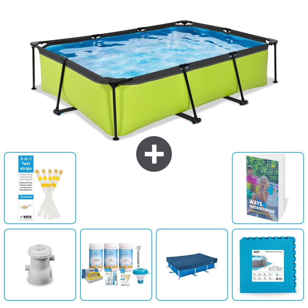 EXIT TOYS Basen Prostokątny - 300x200x65 cm - 7-częściowy S240