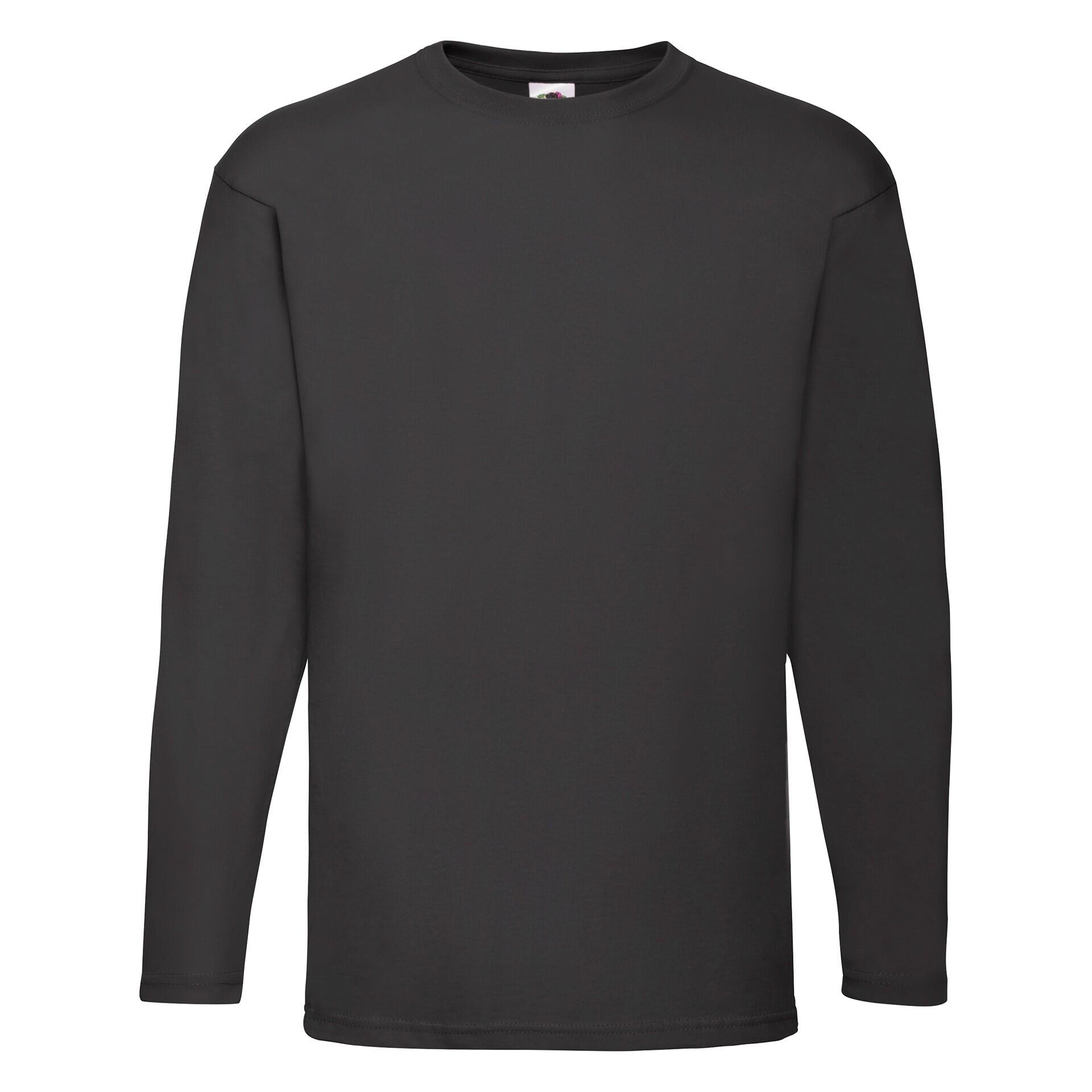 T-shirt Fruit Of The Loom Valueweight z długim rękawem, czarny