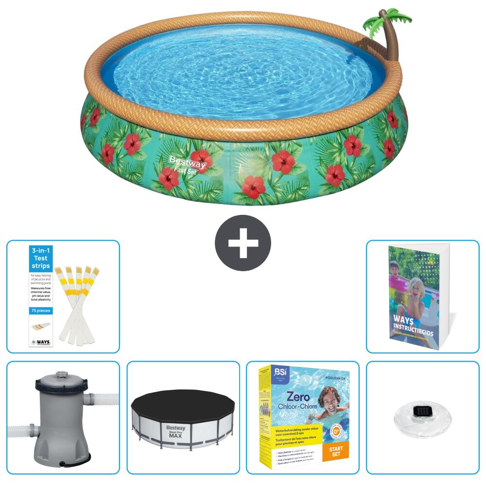 BESTWAY Basen Fast Set Okrągły - 457x84 cm - 7-częściowy S178