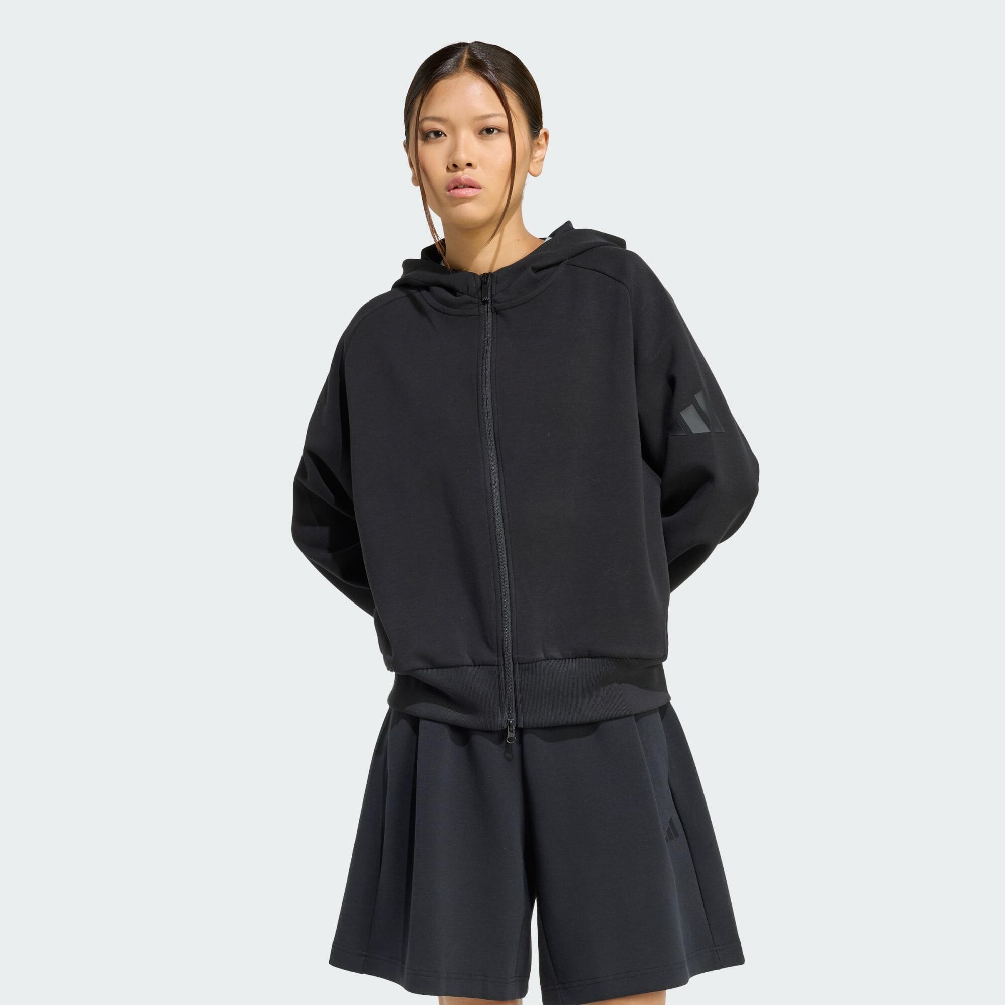 BLUZA Z KAPTUREM SOFT LUX Z SUWAKIEM NA CAŁEJ DŁUGOŚCI