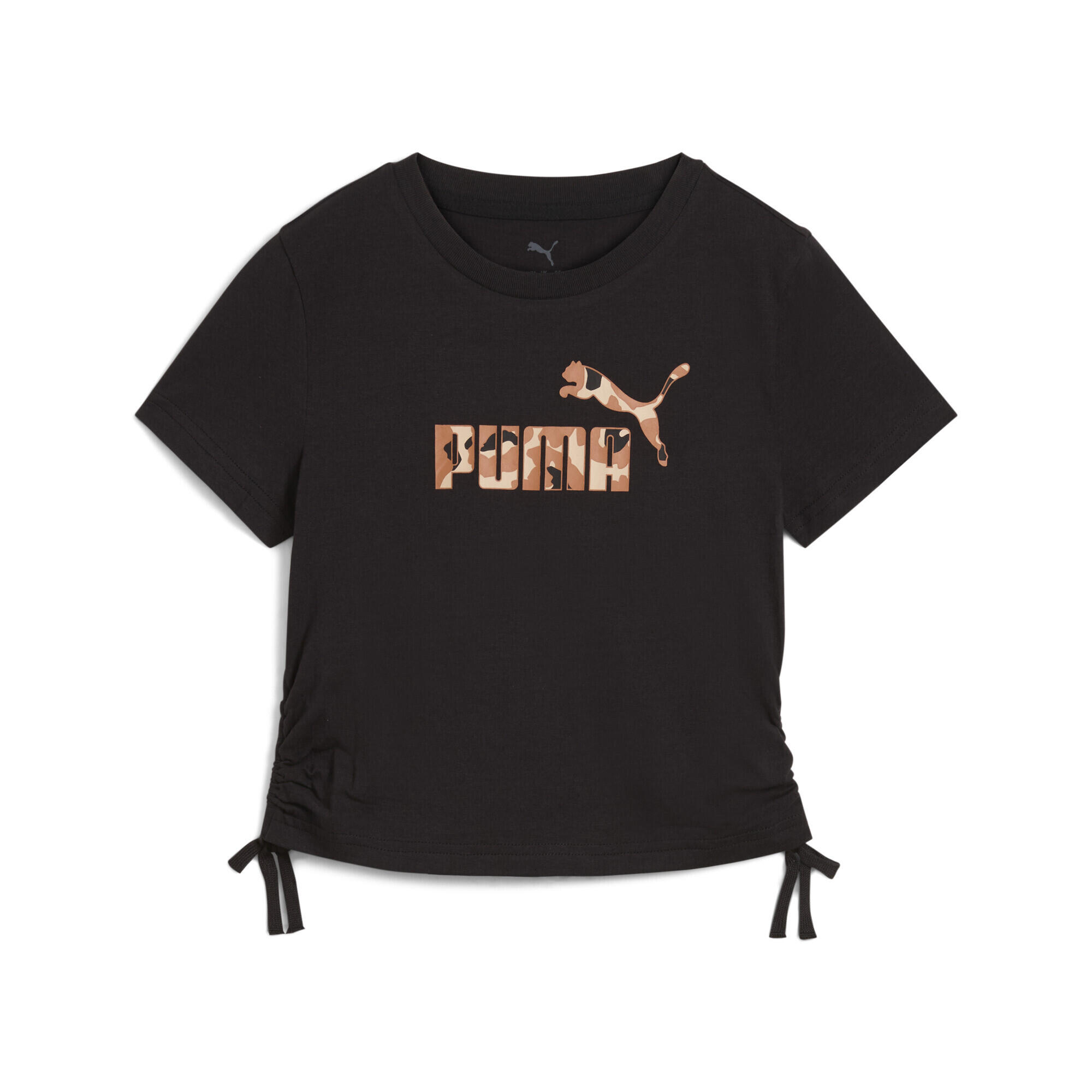 Młodzieżowa koszulka Essentials Animal Logo Infill z węzłem PUMA Black