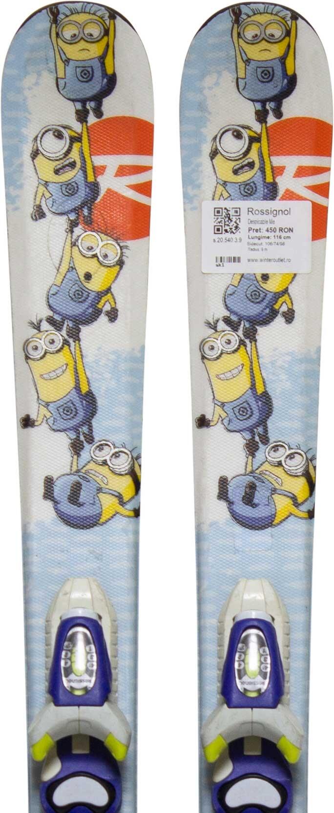 Second Life- Narty ROSSIGNOL Despicable Me, 116 cm- Stan bardzo dobry