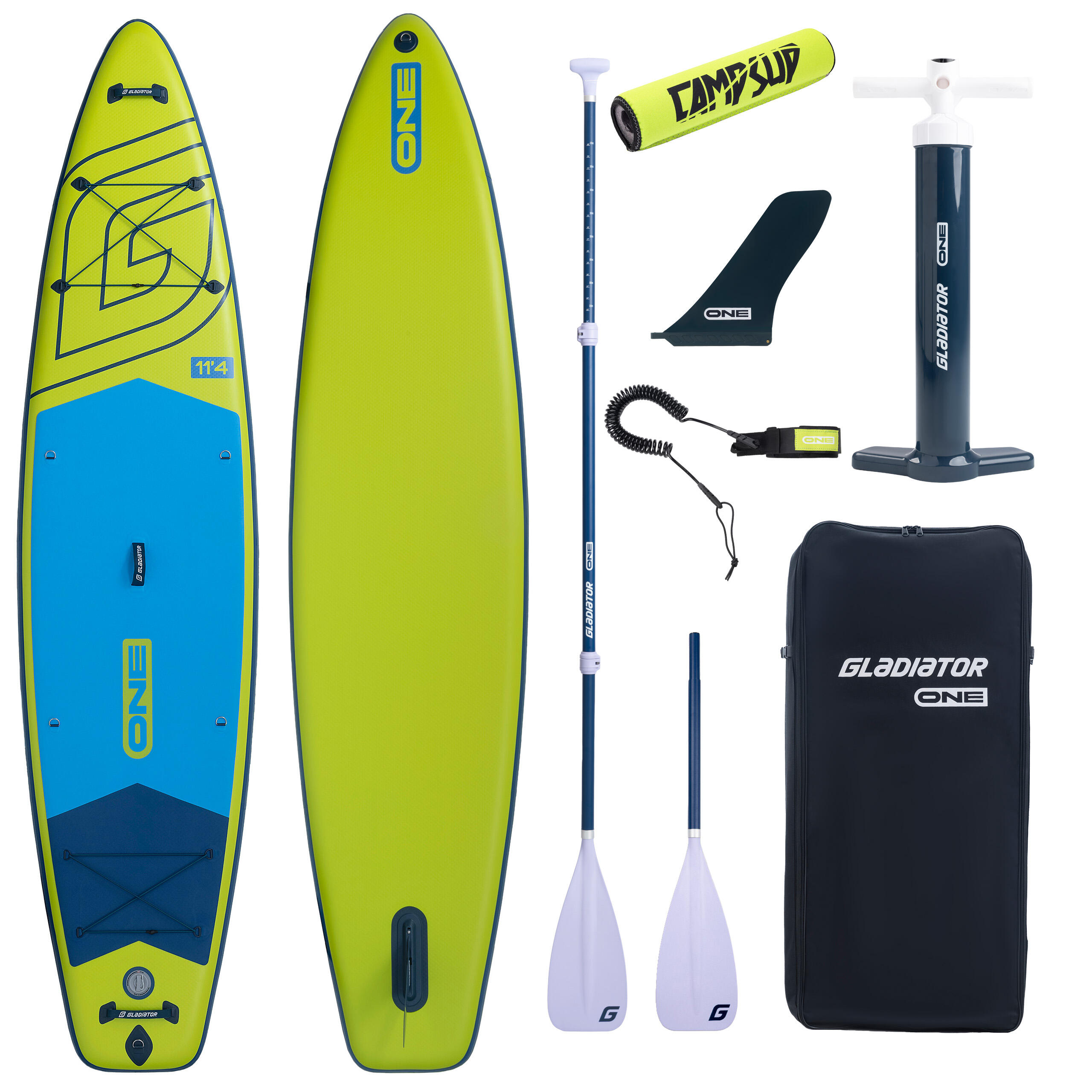 Deska SUP Gladiator ONE 11'4 Touring Lime 2026 + Bojka + Pióro do wiosła