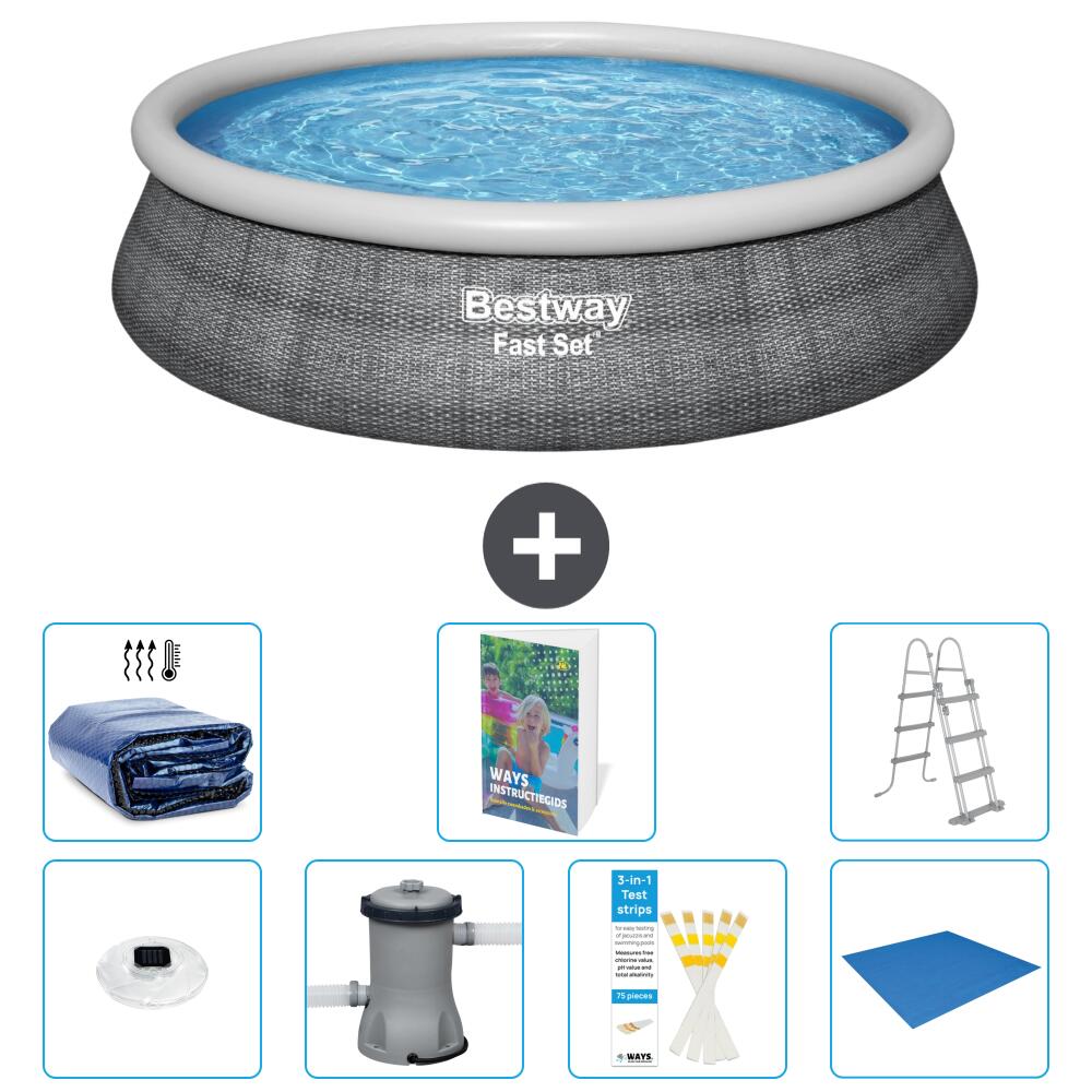 BESTWAY Basen Fast Set Okrągły - 457x107 cm - 8-częściowy S446