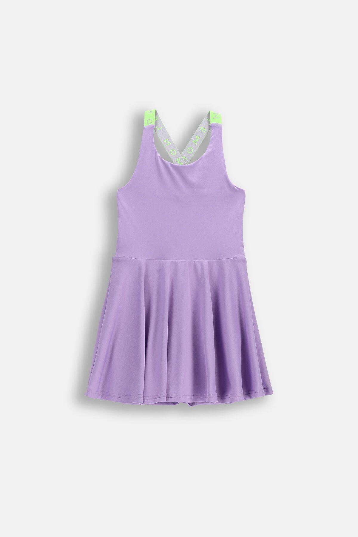 Sukienka sportowa dziewczęca z body Lemon Explore WL6 fioletowa
