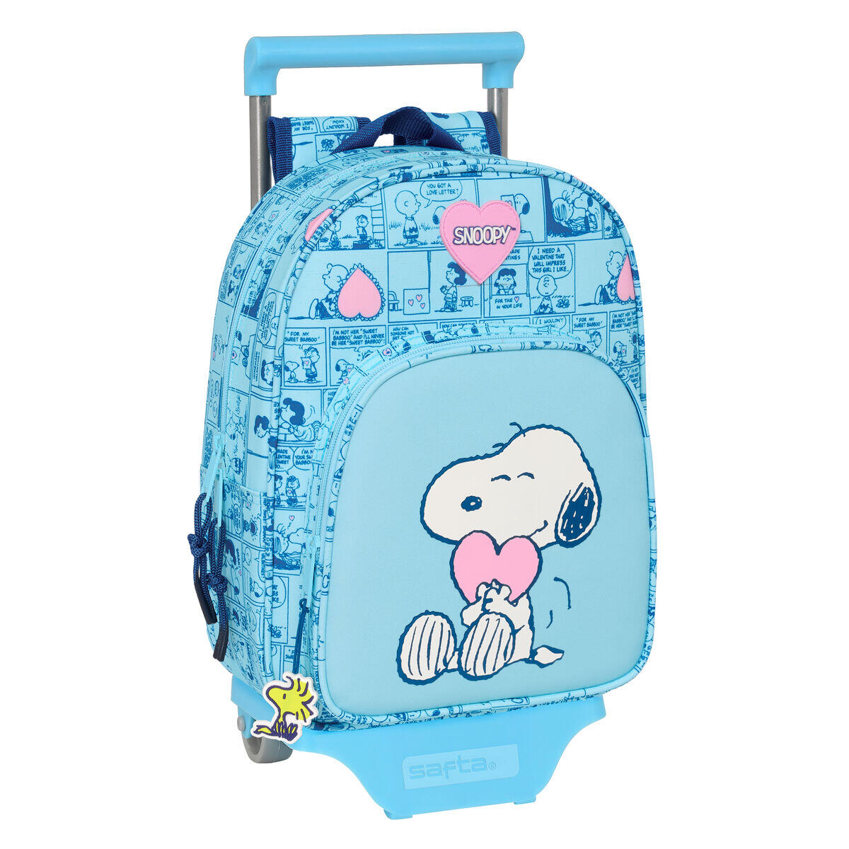 Torba szkolna z kółkami Snoopy Love Niebieski