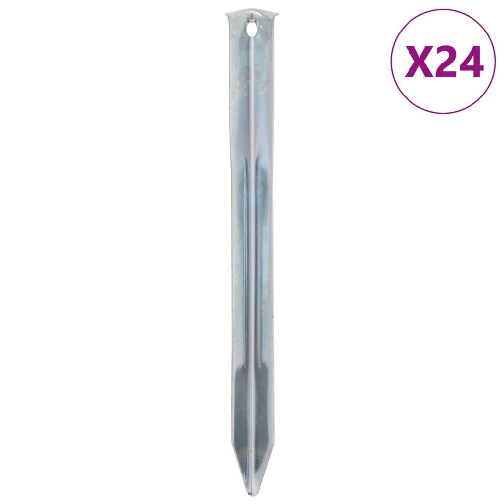 VidaXL Kołki namiotowe 24 szt. Ø20 mm x 22 cm Stal ocynkowana
